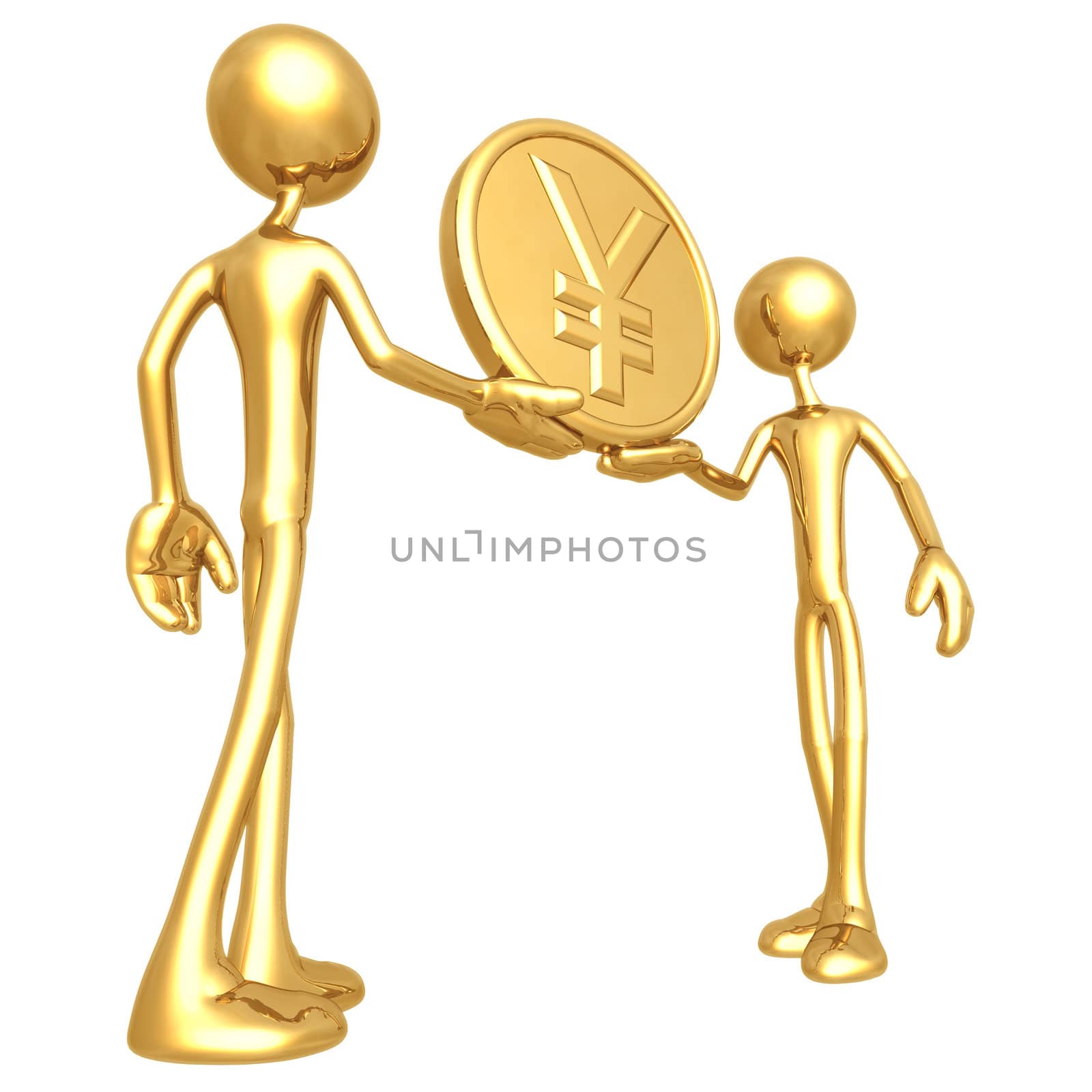 Holding Gold Yen Coin by LuMaxArt