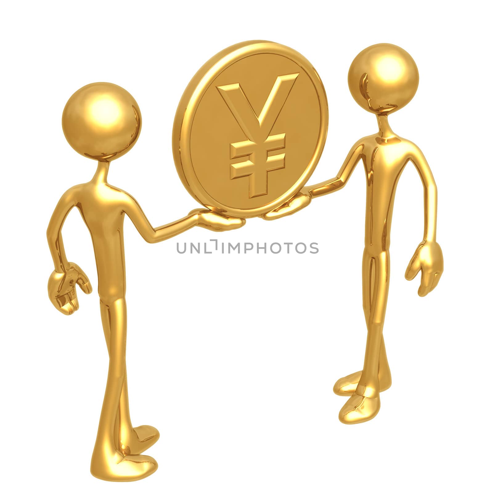 Holding Gold Yen Coin by LuMaxArt