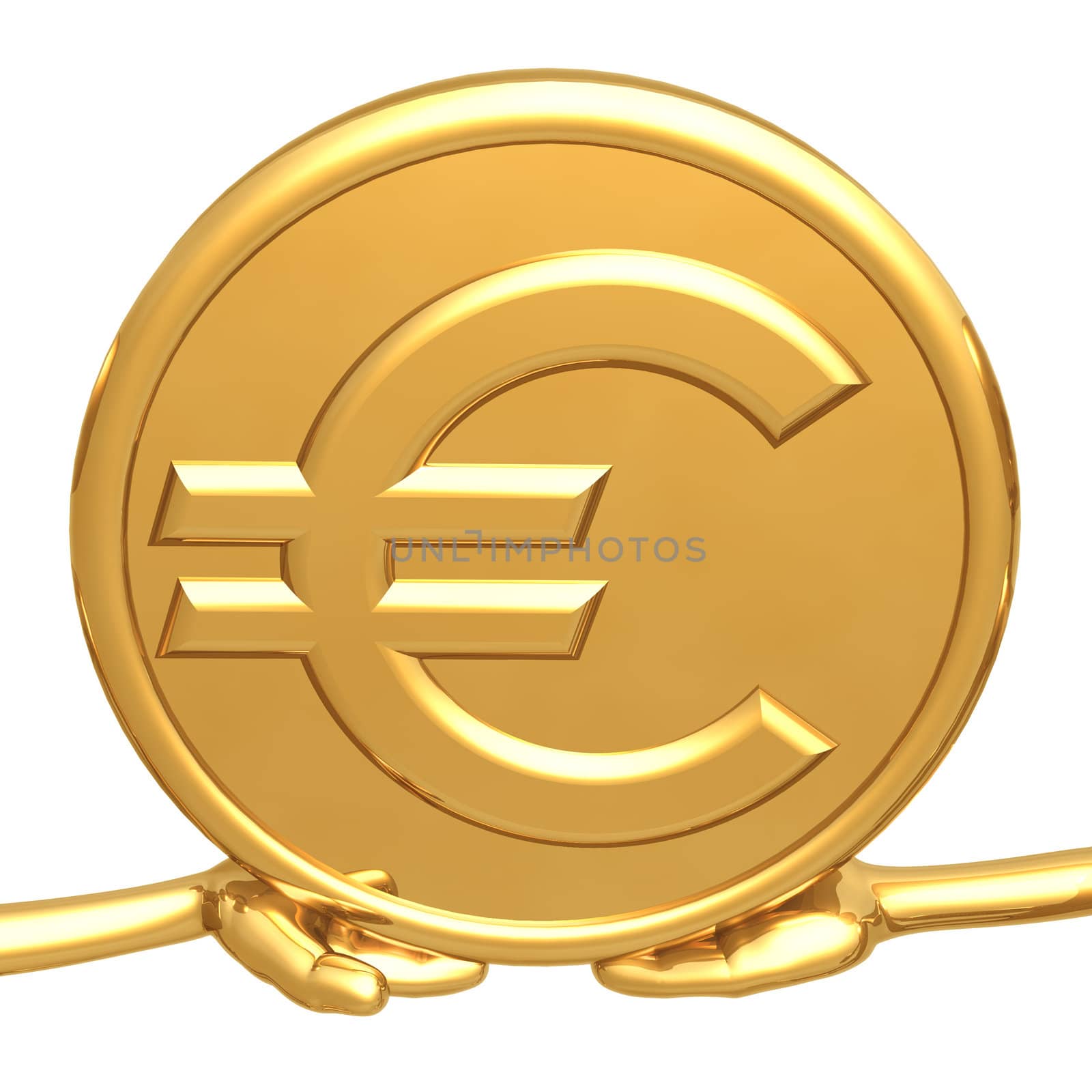 Holding Gold Euro Coin by LuMaxArt