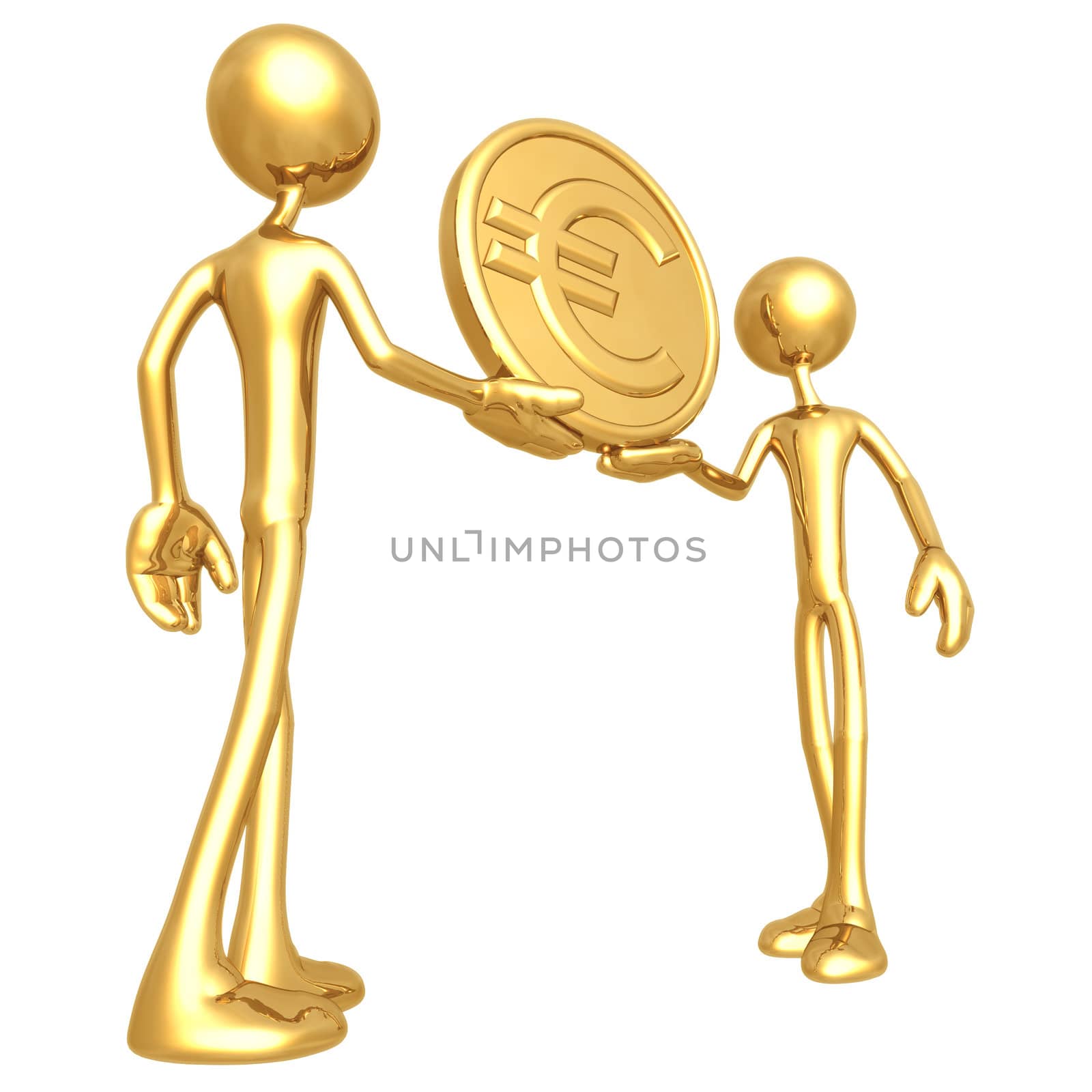 Holding Gold Euro Coin by LuMaxArt