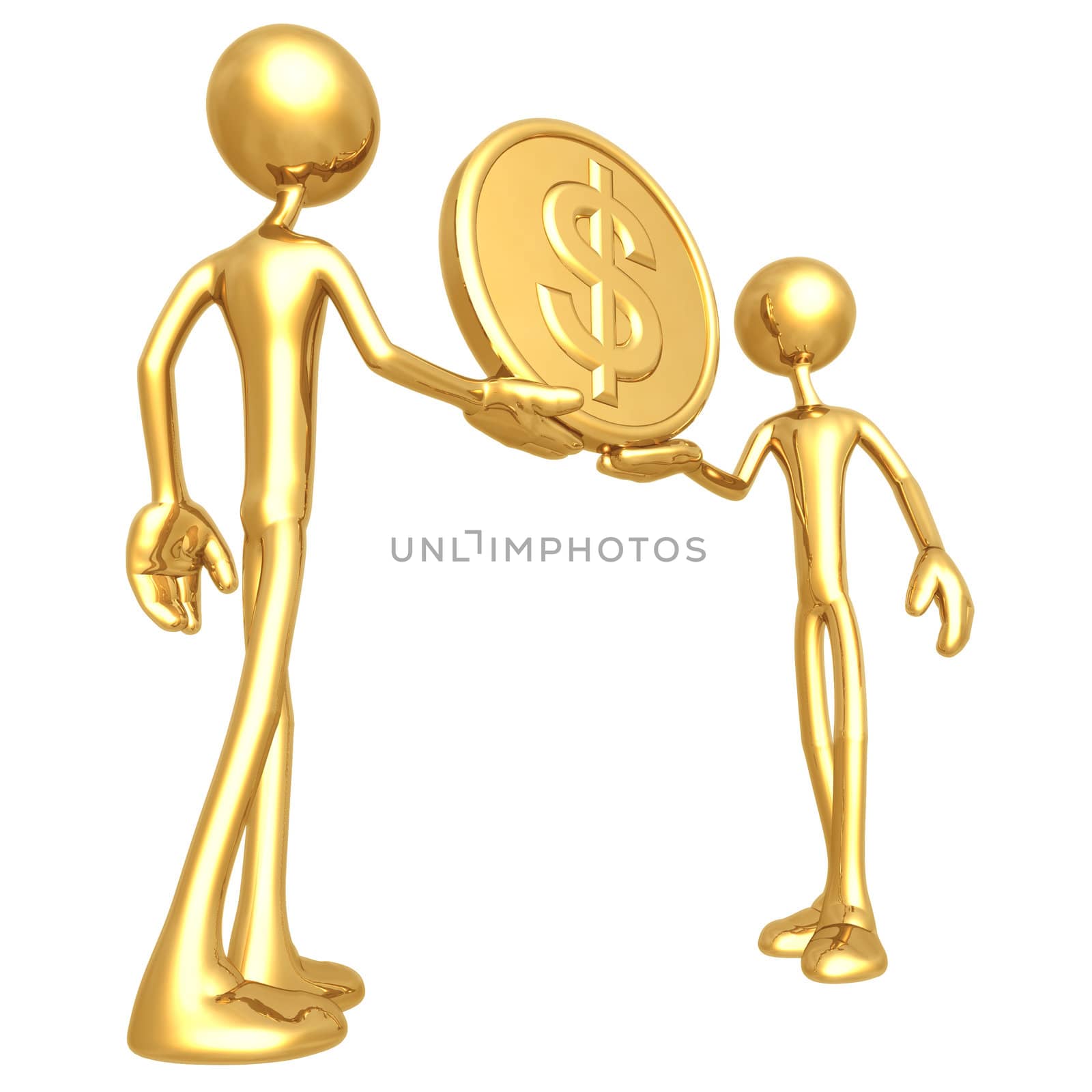 Holding Gold Dollar Coin by LuMaxArt