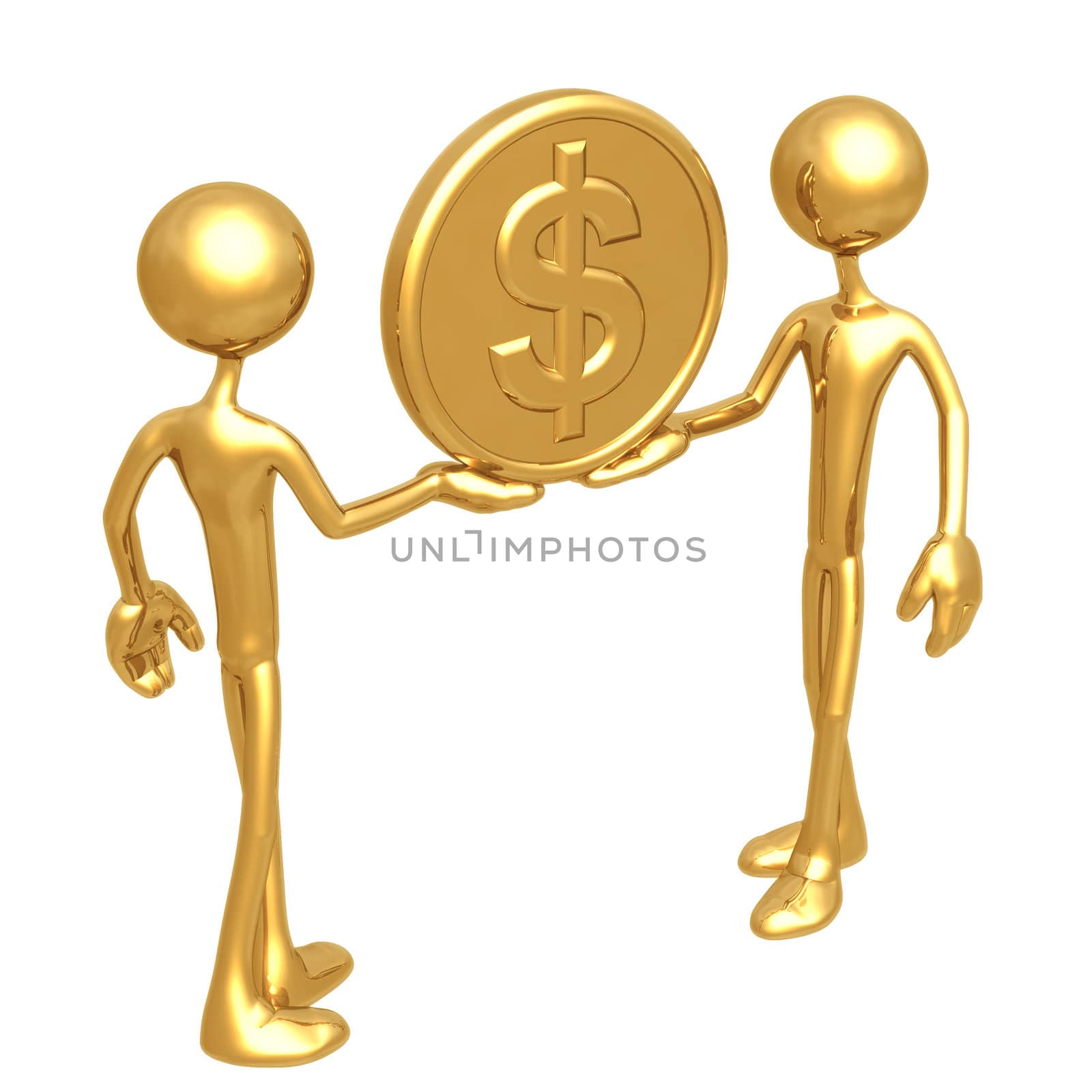 Holding Gold Dollar Coin by LuMaxArt