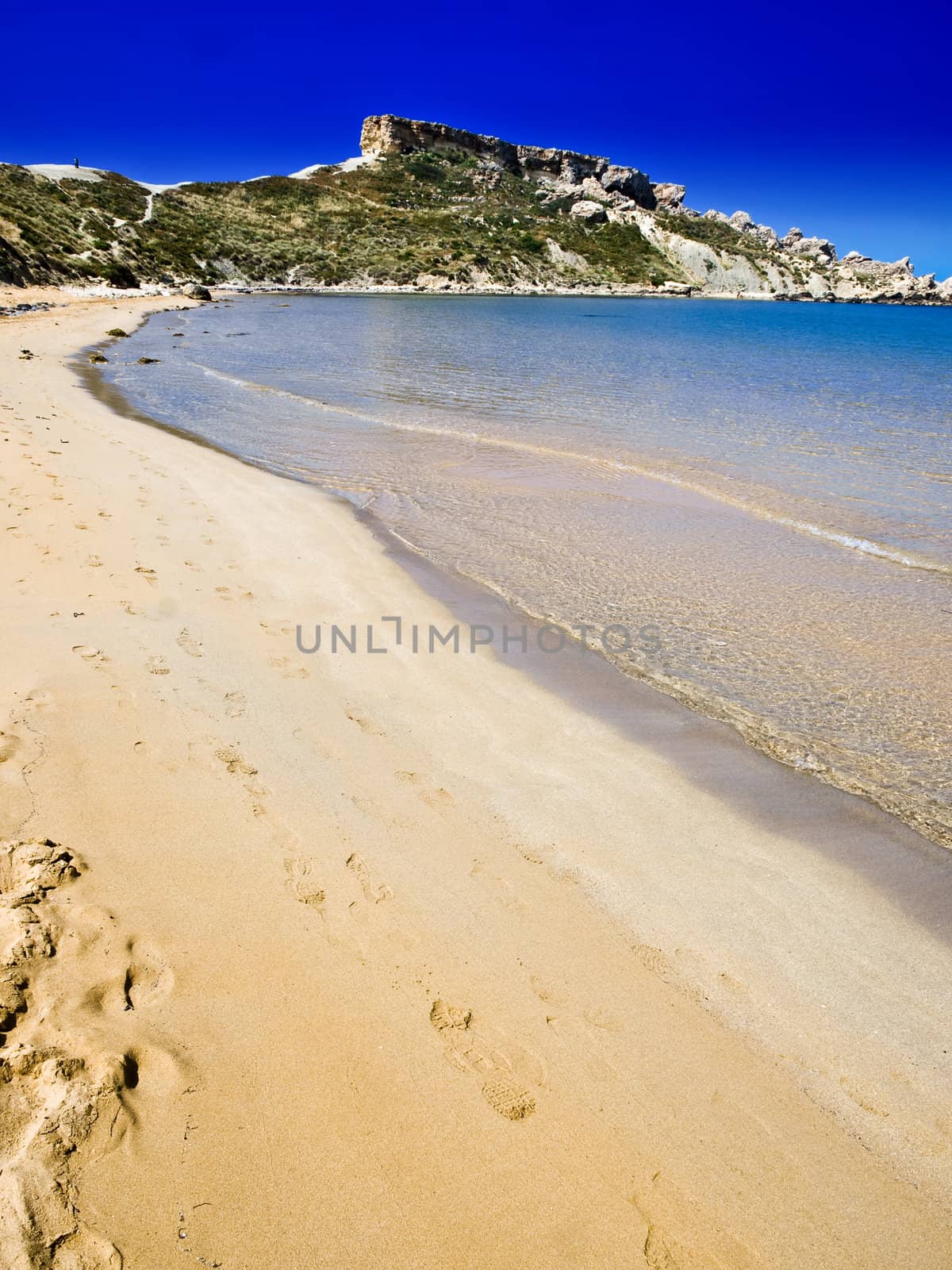 Beautiful Mediterranean beach on the island of Malta