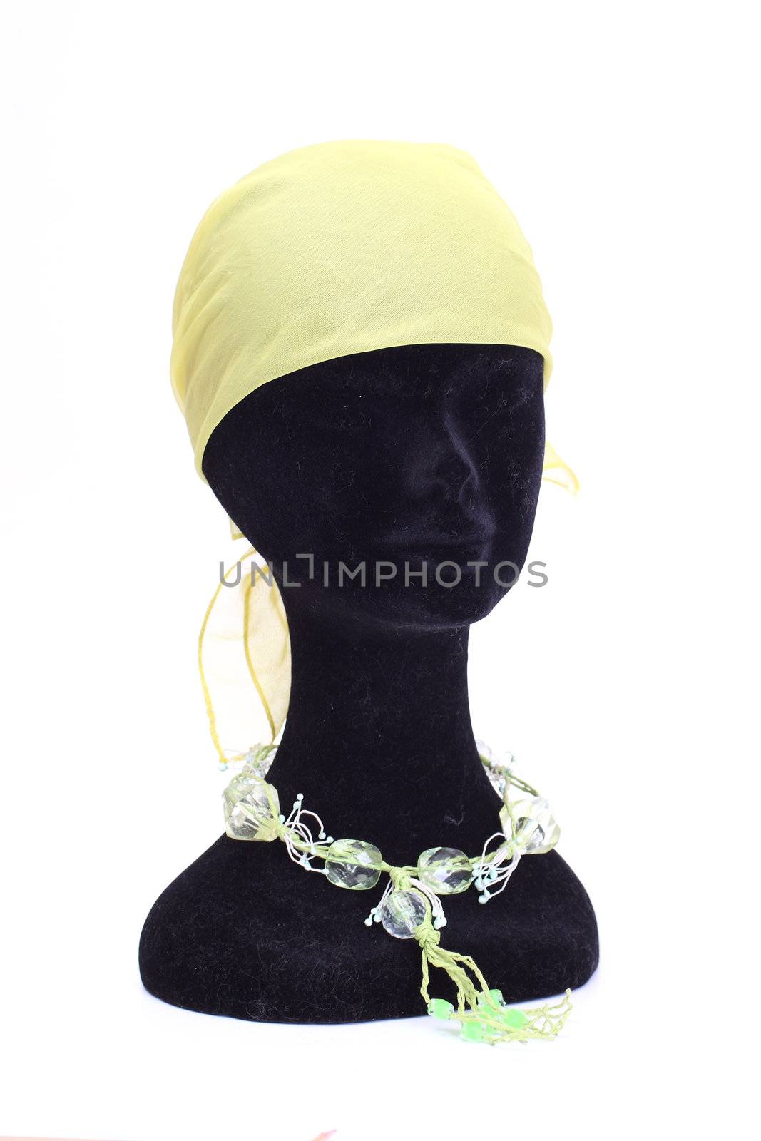 Head a dummy in a scarf isolated on white