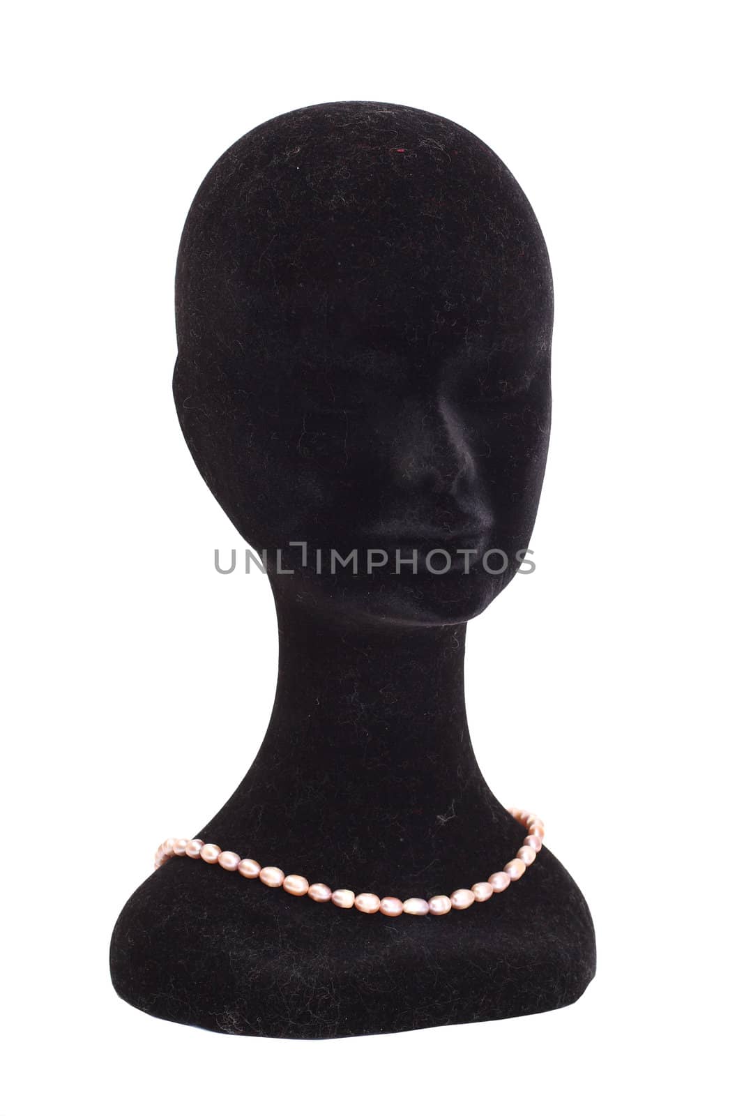 Head a dummy with beads isolated on white