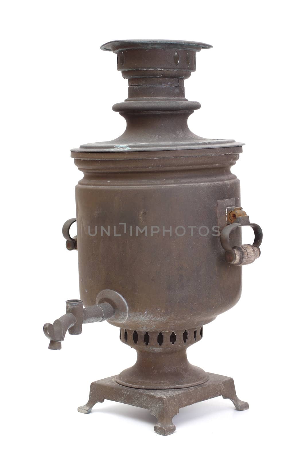 Old copper samovar without the crane