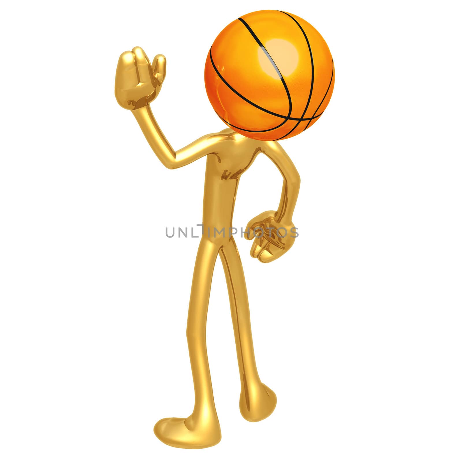 Basketball Waving Hi by LuMaxArt