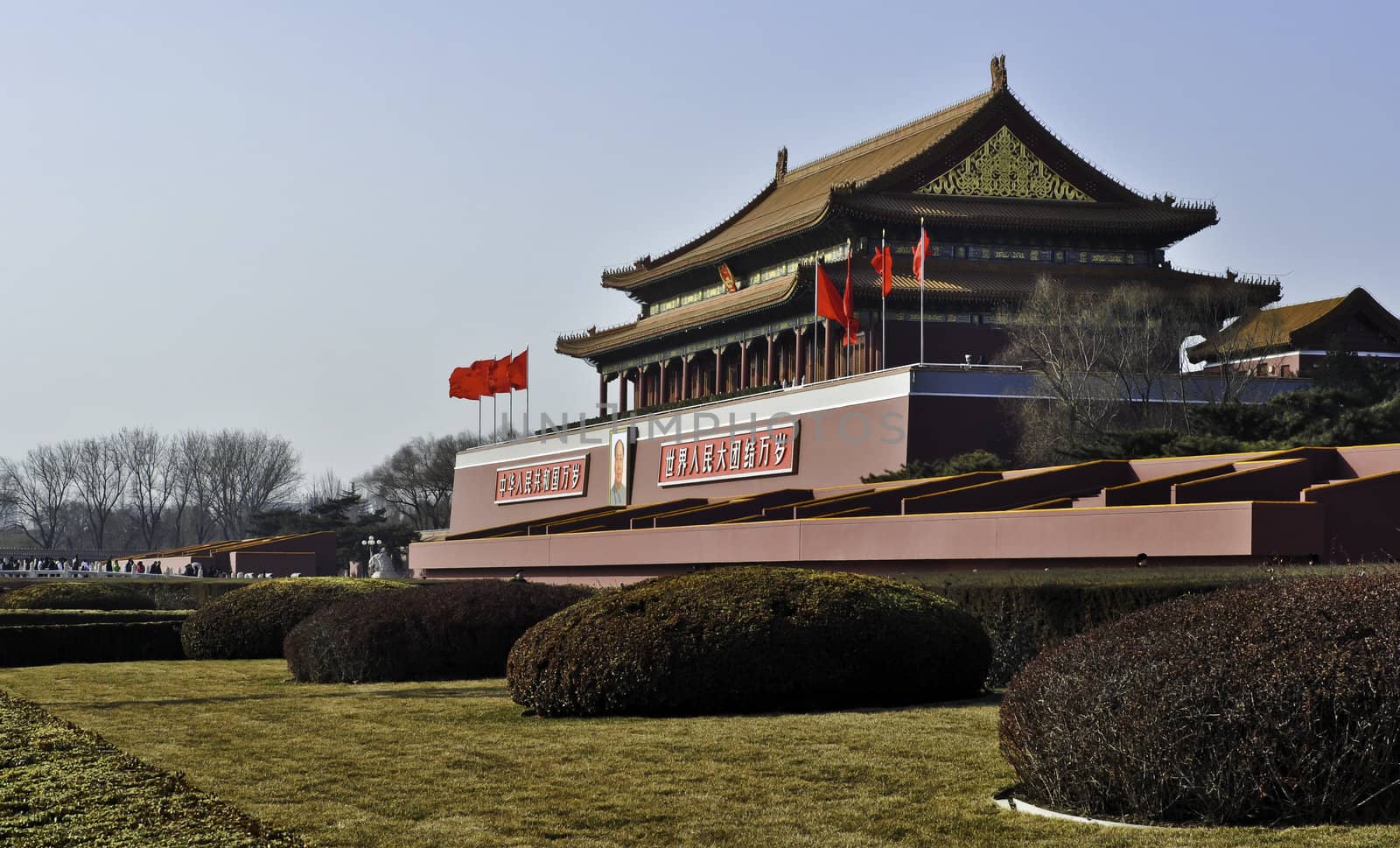 The main entrance to the forbidden city in Beijing, China