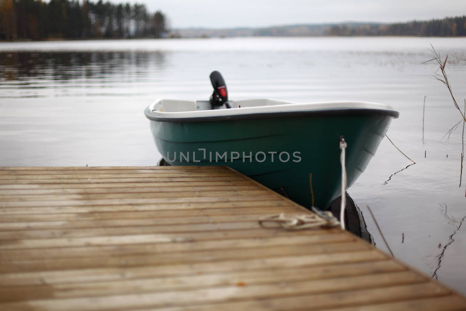 boat in lake nature background