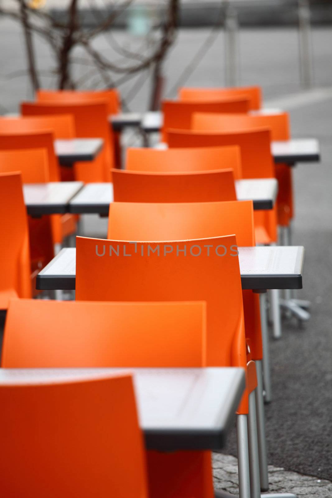 cafe interior background in deep of field