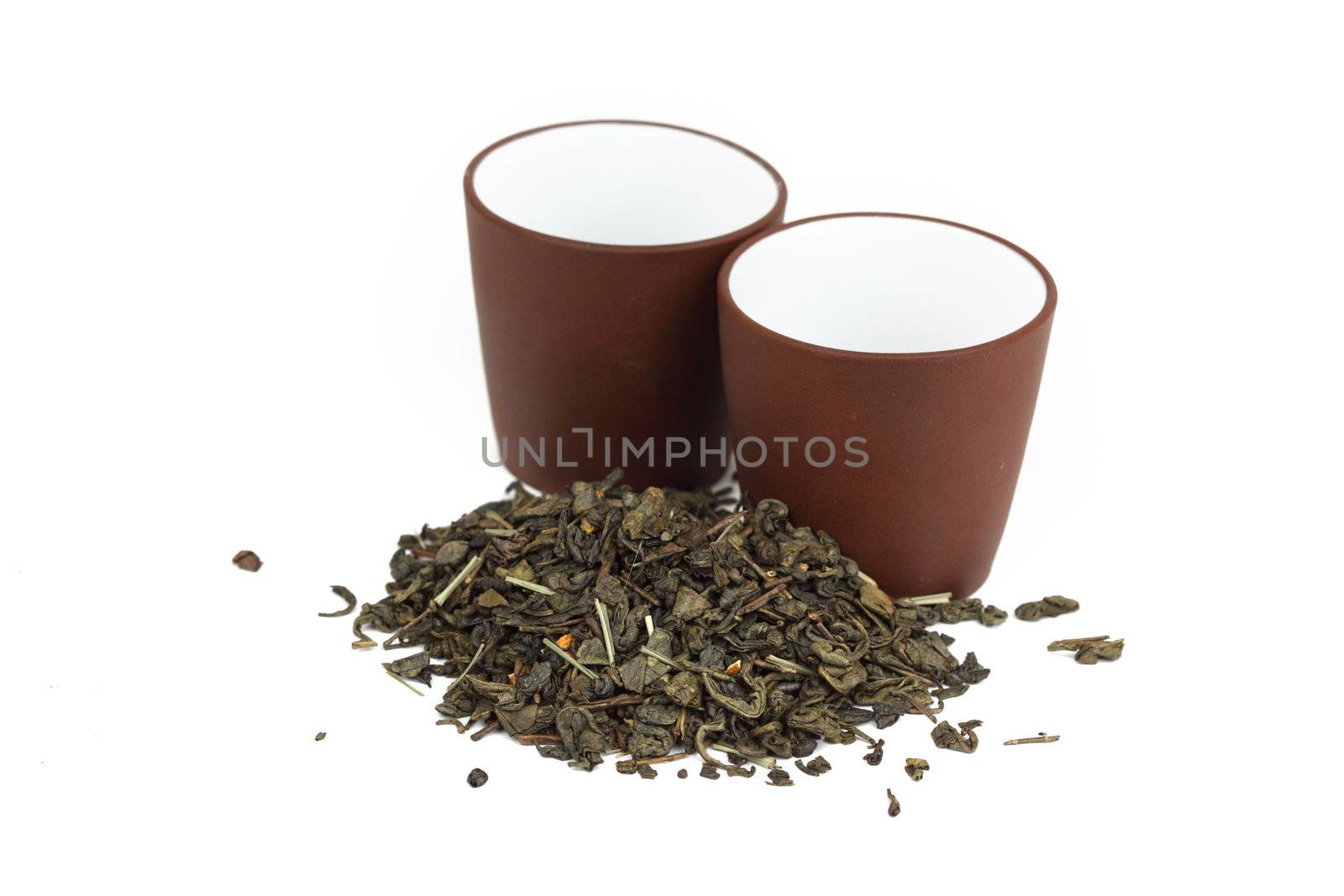green tea isolated on white background