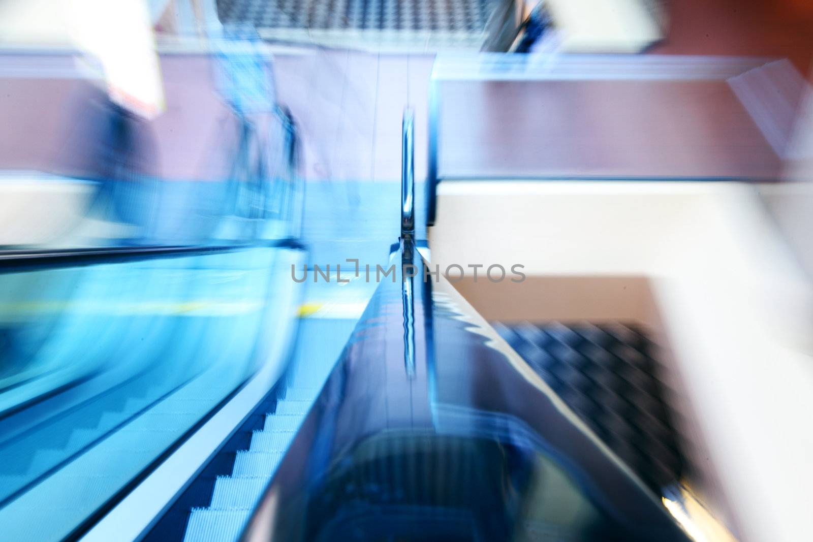 escalator blur in motion