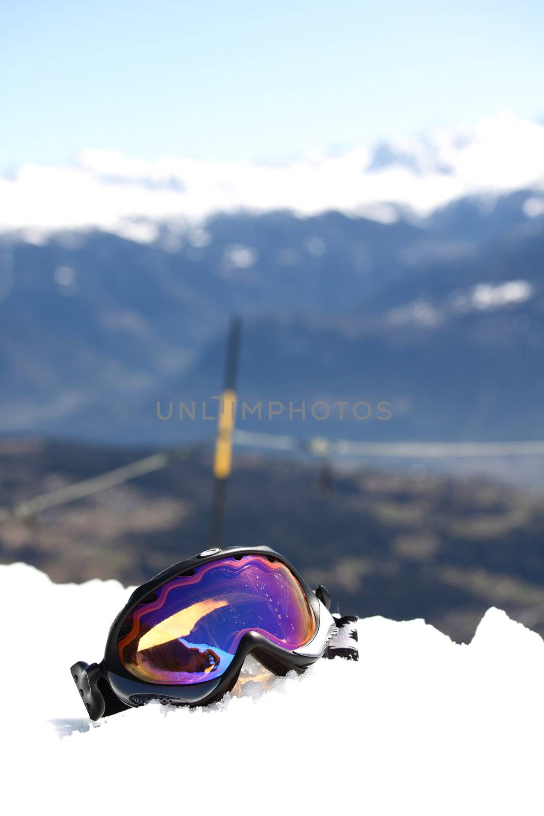 snowboard mask in mountains