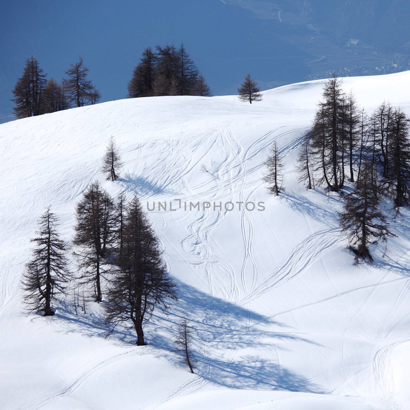 top of mountains sun in blue sky