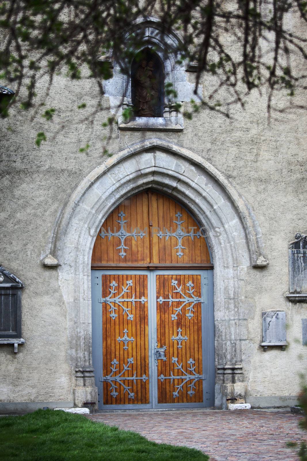 door in stone wall by Yellowj