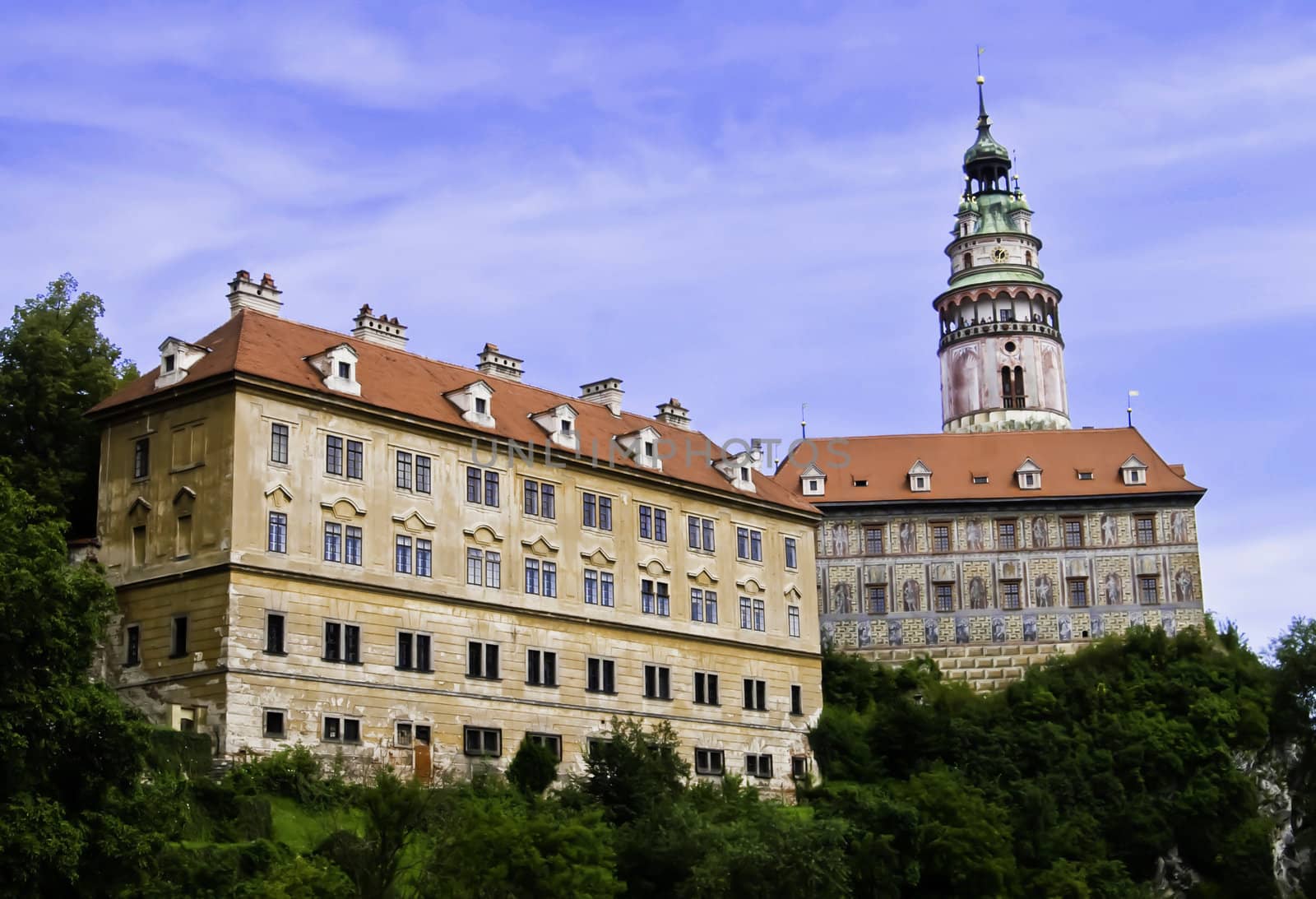 A European palace in the small town of Cesky Krumlov, Czech