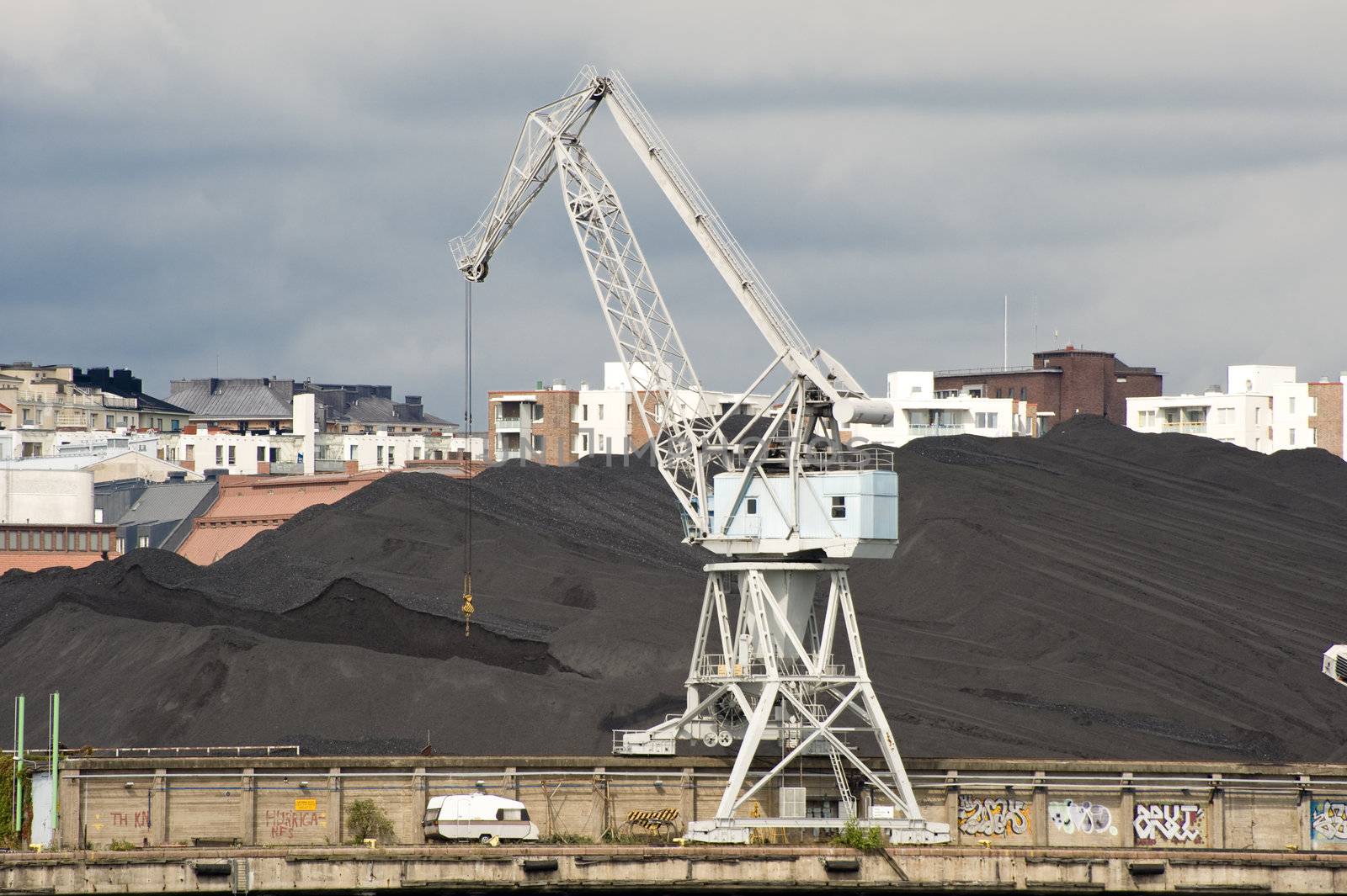 Coal warehouse in Helsinki port, Finland 2011