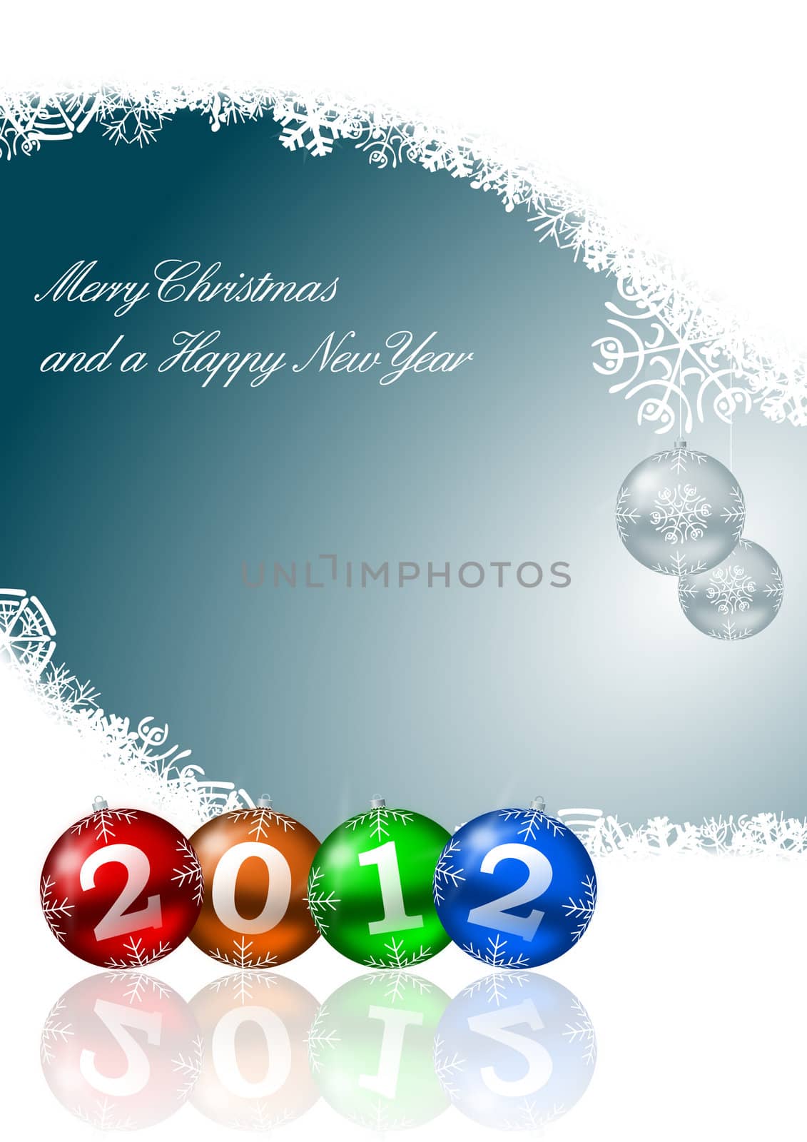 new year illustration with christmas balls by alexwhite