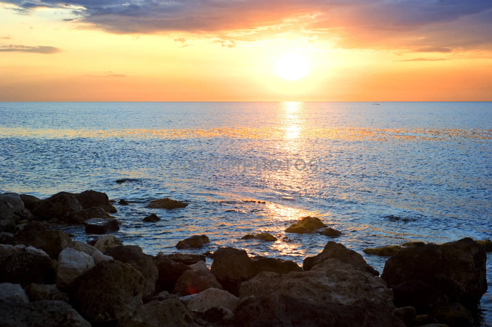 Beatifull sunset on the Crimean seashore