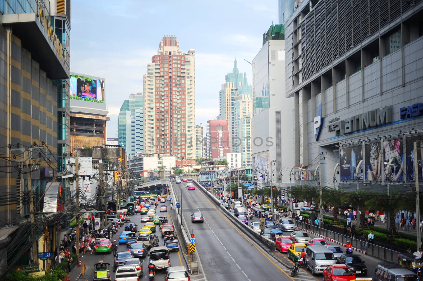 Bangkok, Thailand - March 26, 2011: Bangkok highway and streets during rush hour.