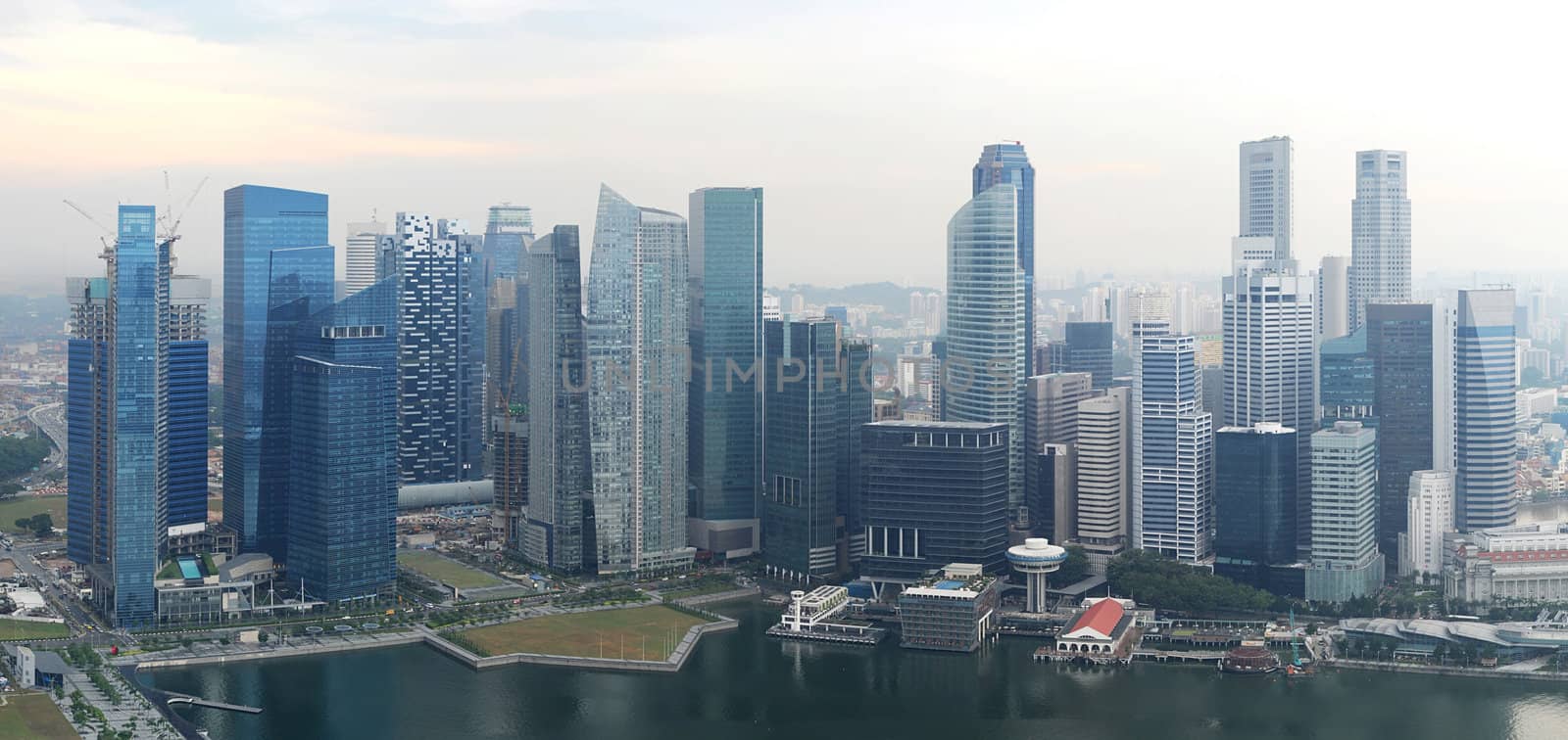 Panorama of Singapore from Marina Bay Sand Resort 