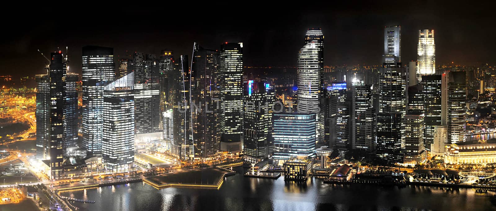 Singapore Skyline at Night from Marina Bay Sands resort