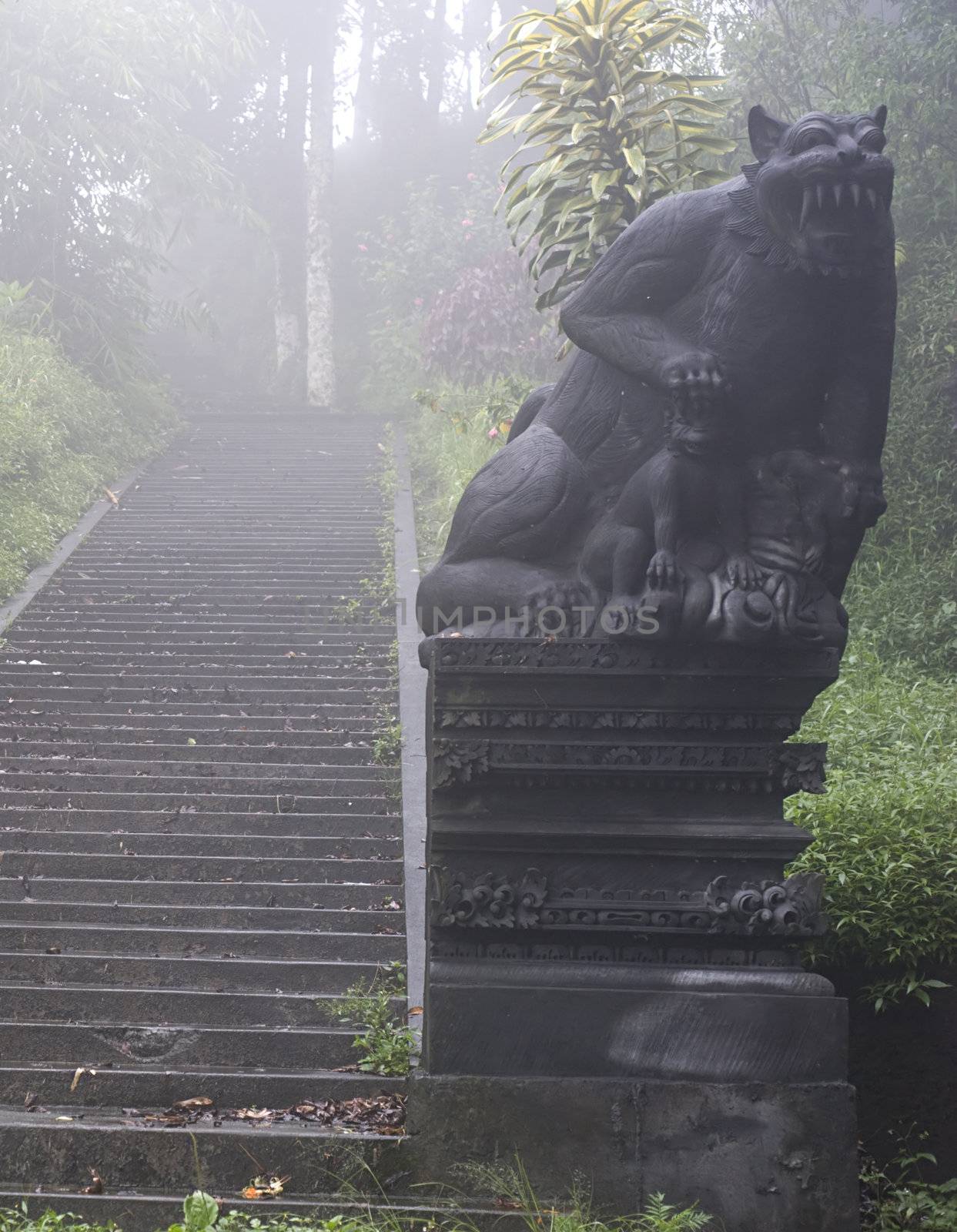 Ancient entrance to Balinese Temple. Bali island