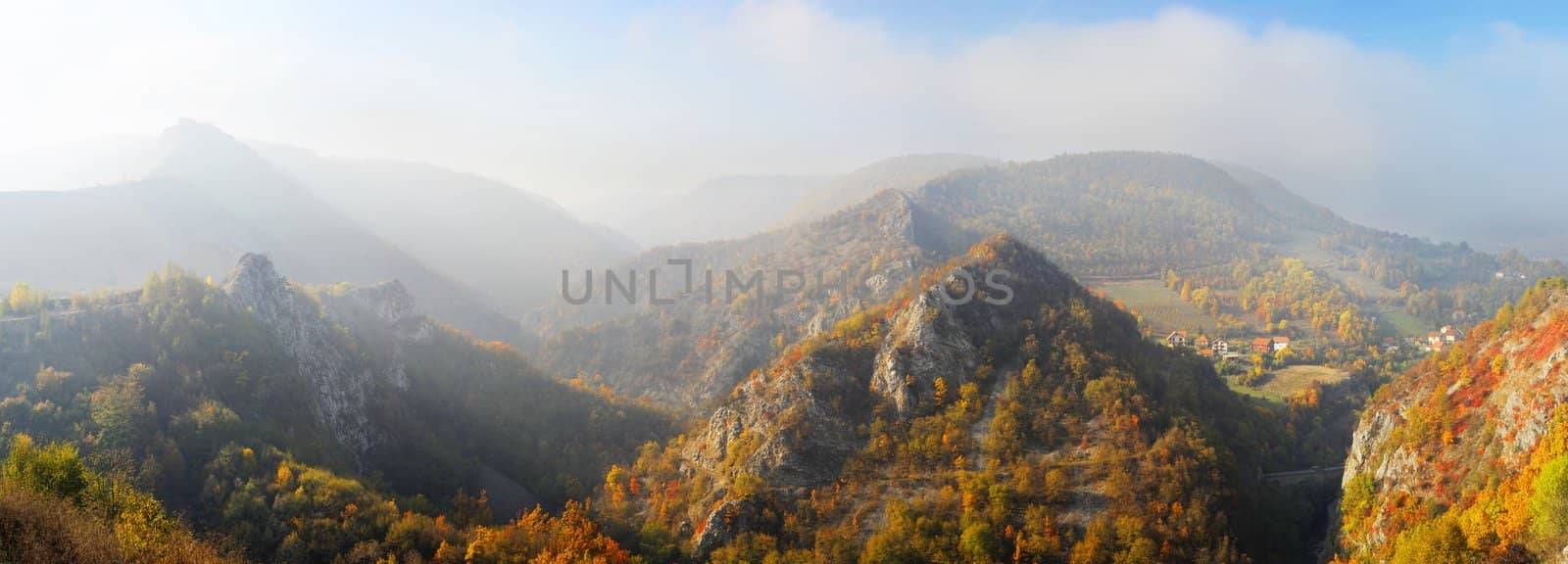 xxxl panorama of a  mountains near the Uzice city, Serbia