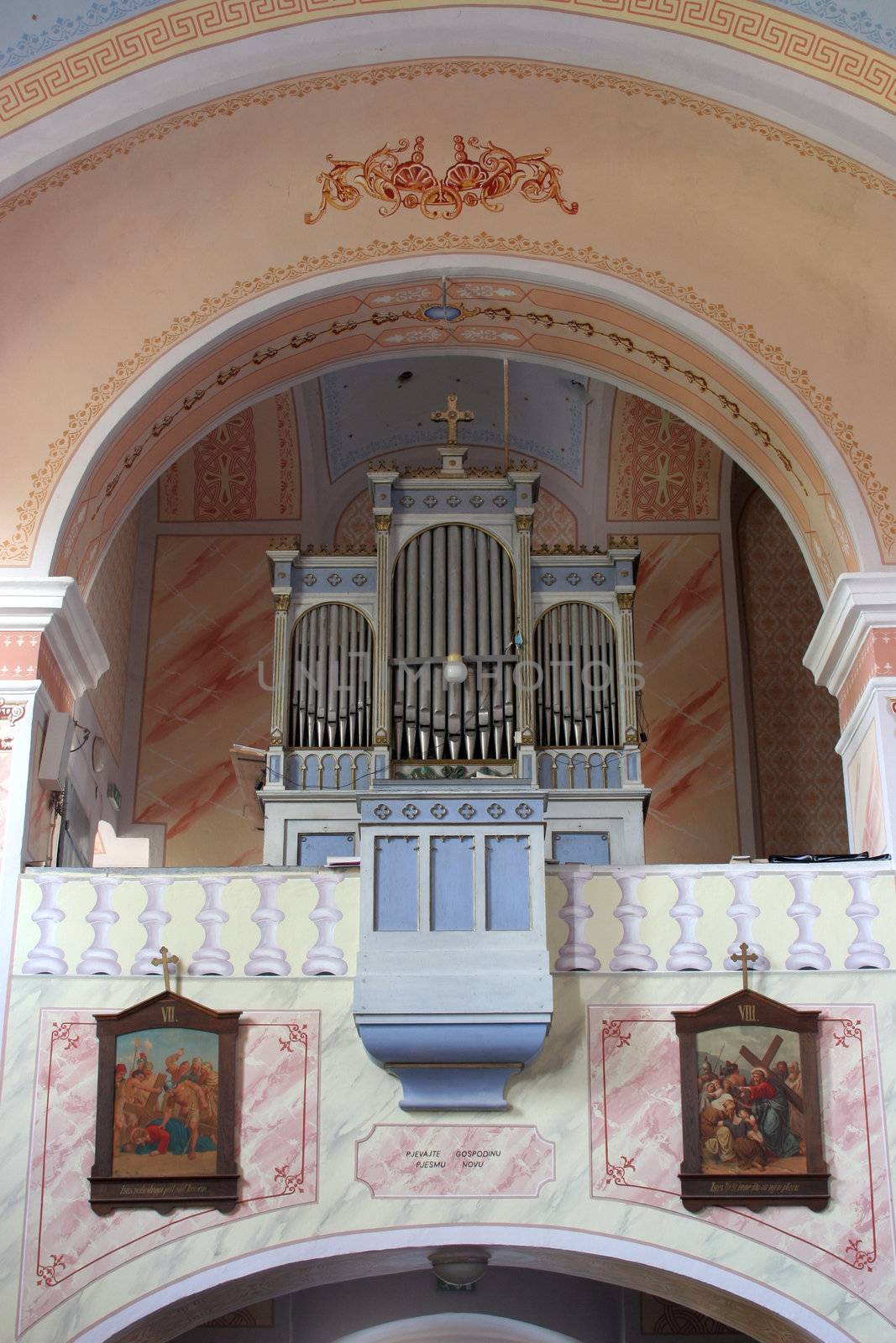 Church choir with organ