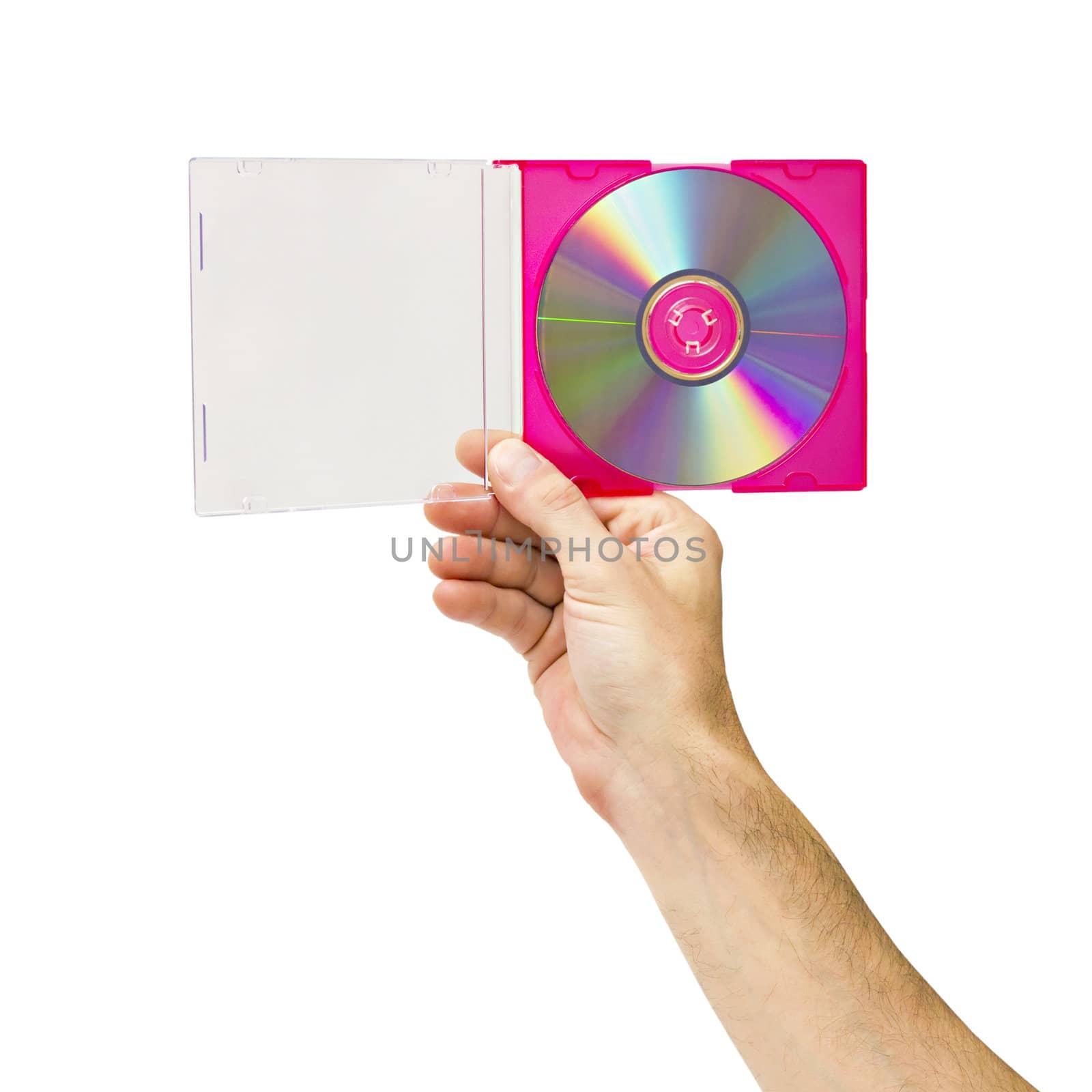 open box with a dvd in a man's hand by Plus69