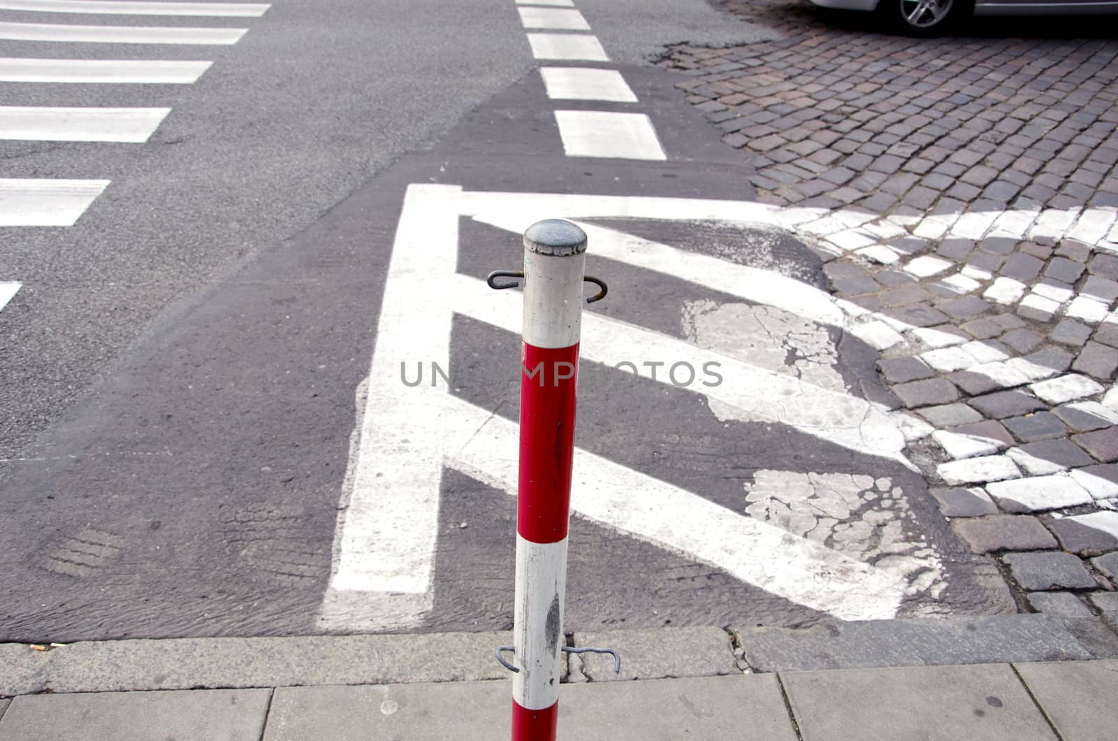 street passage with white lines on asphalt