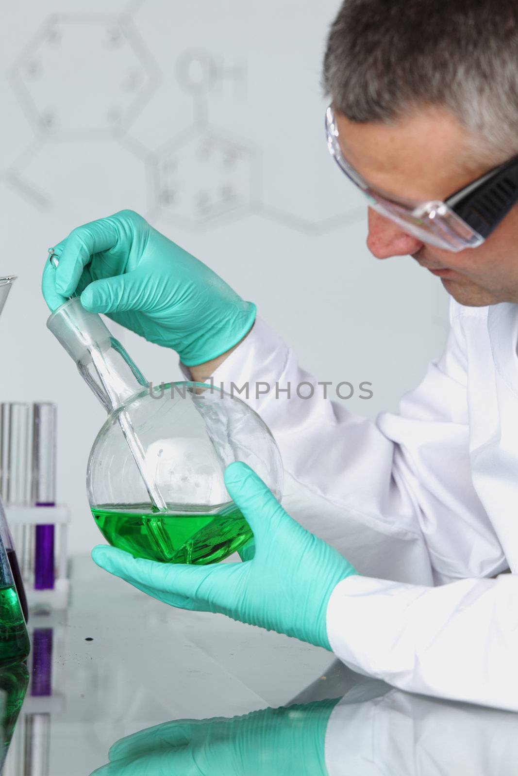 Chemistry Scientist conducting experiments in laboratory