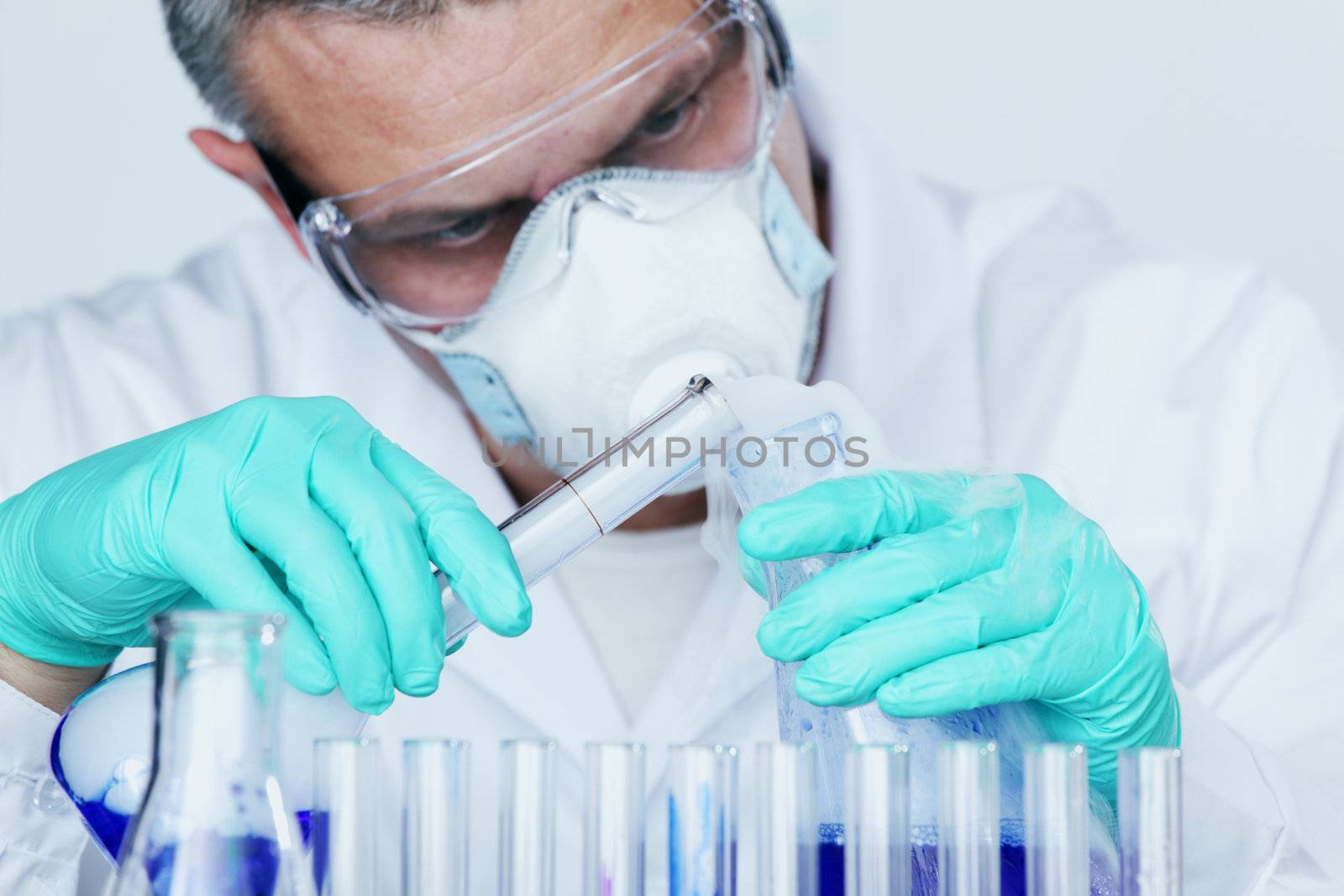 Chemistry Scientist conducting experiments in laboratory