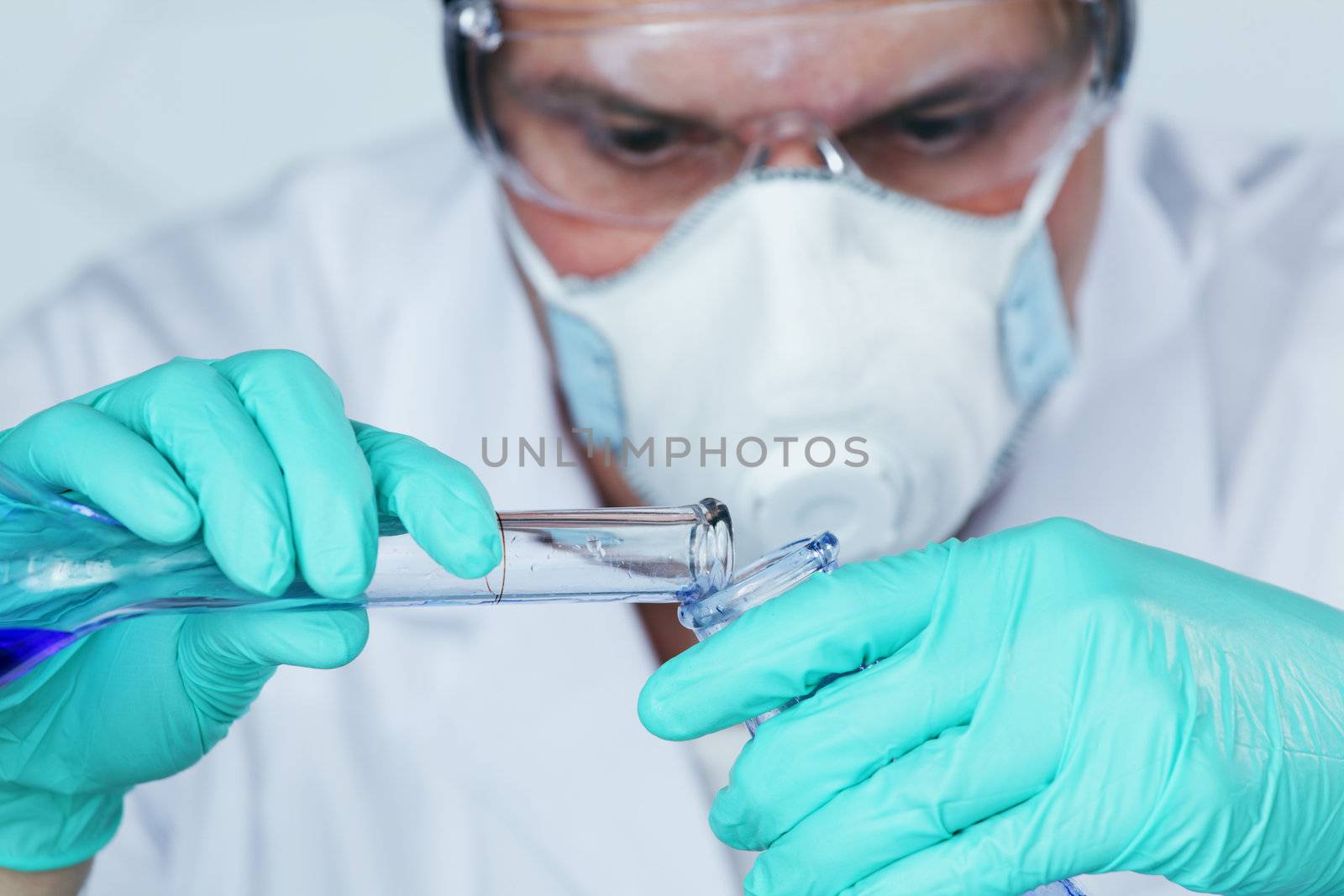 Chemistry Scientist conducting experiments in laboratory