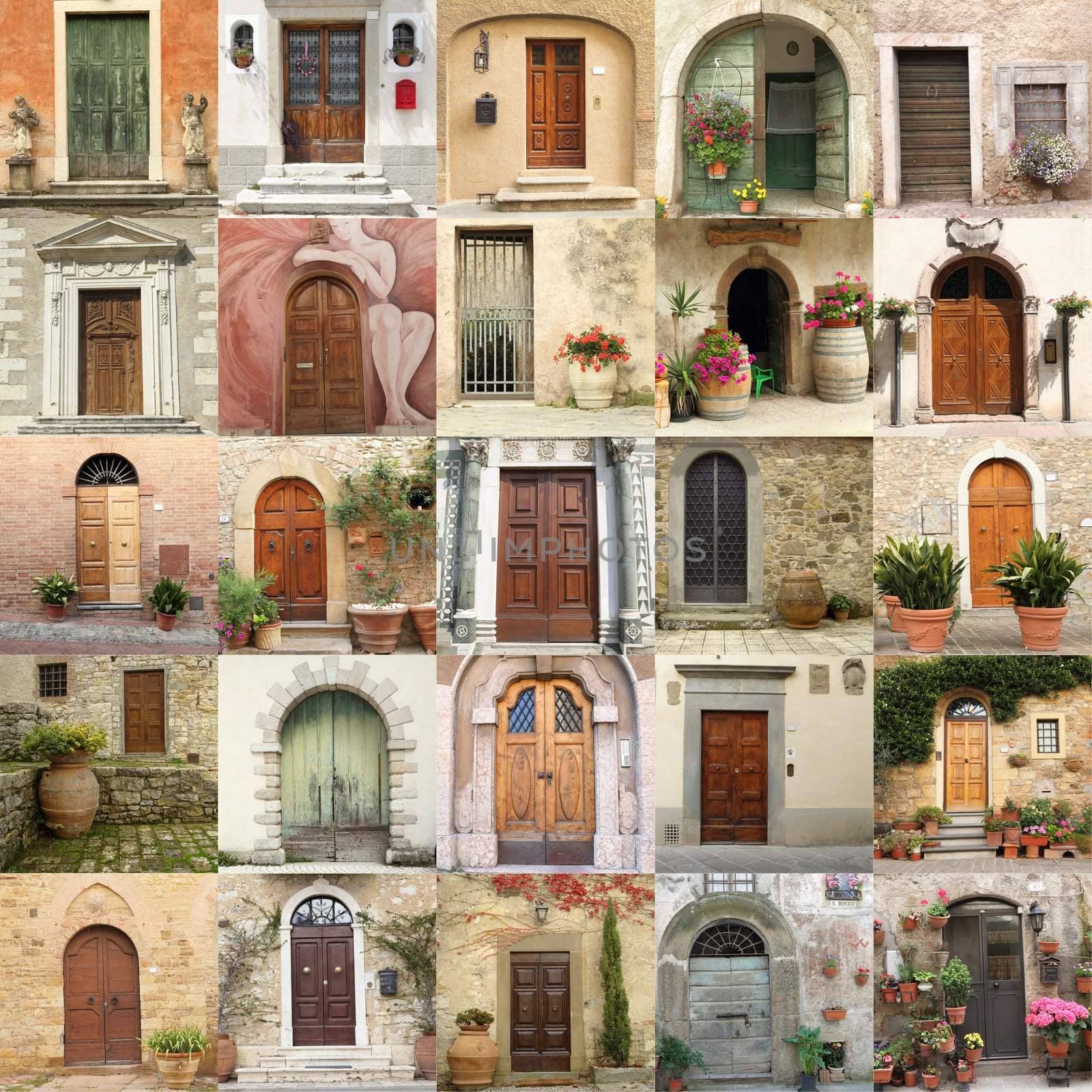 collection of different retro doors from Italy