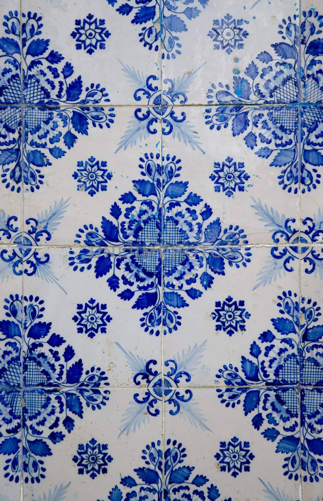 Detail of Portuguese glazed tiles.