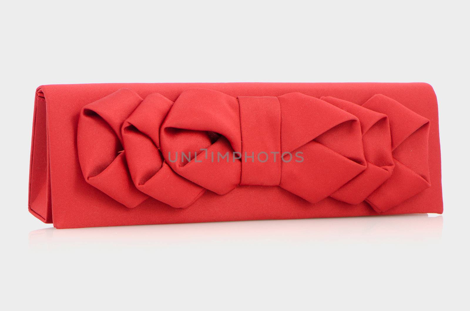 Modern style handbag on white background.