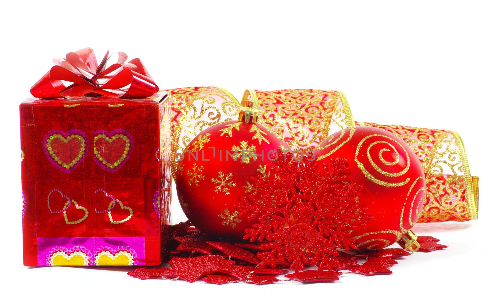 Christmas balls isolated on the white background