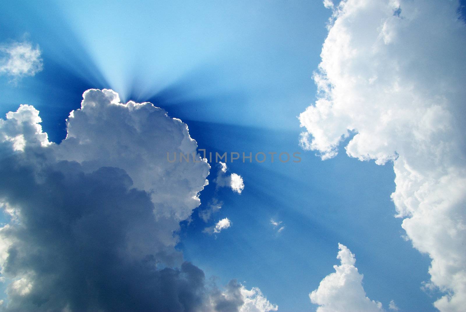 blue sky background with tiny clouds