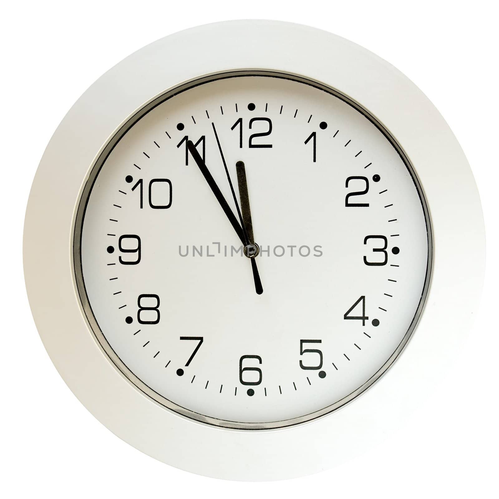 Office, home, or school wall clock, 5 minutes to twelve