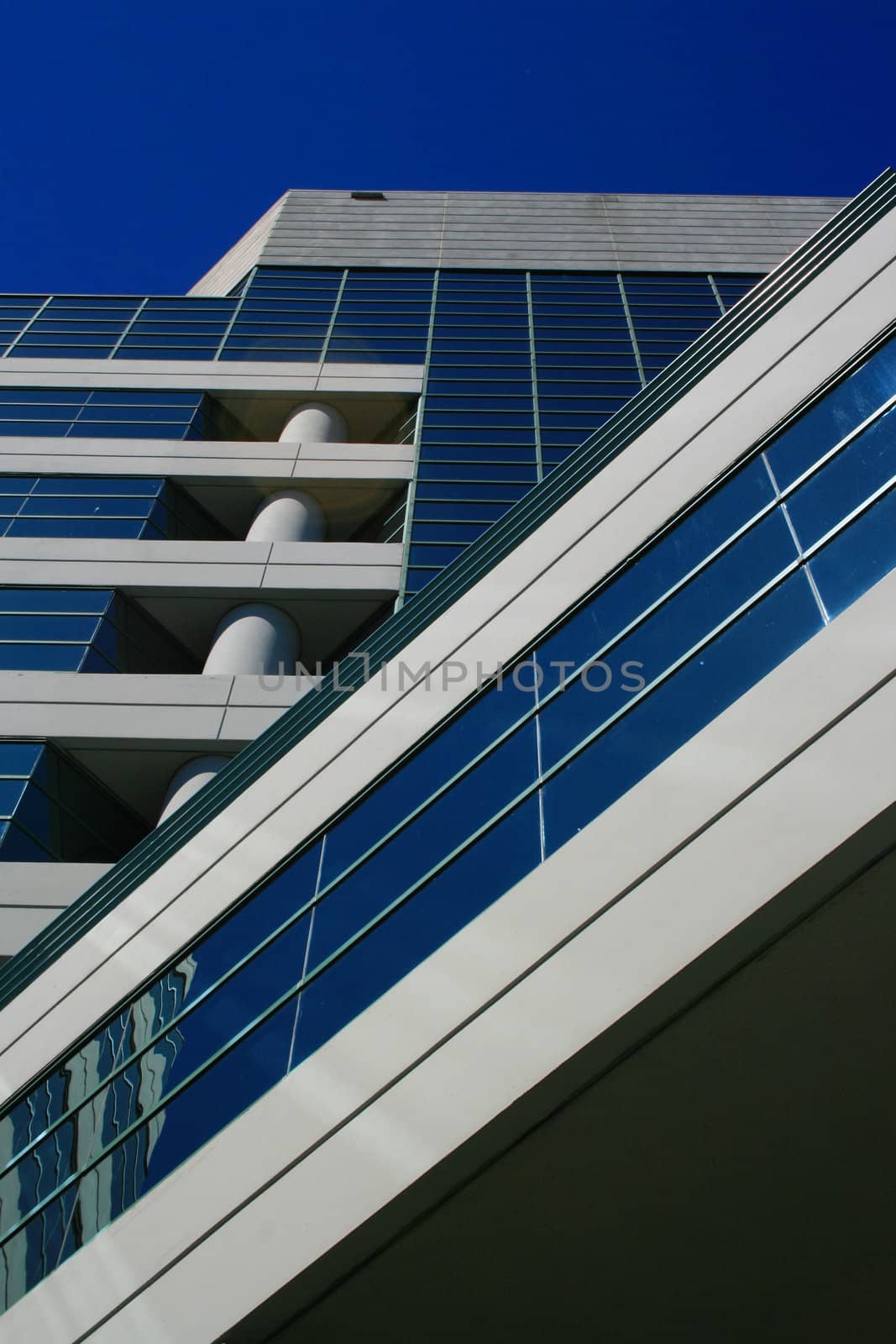 Close up of a modern building.
