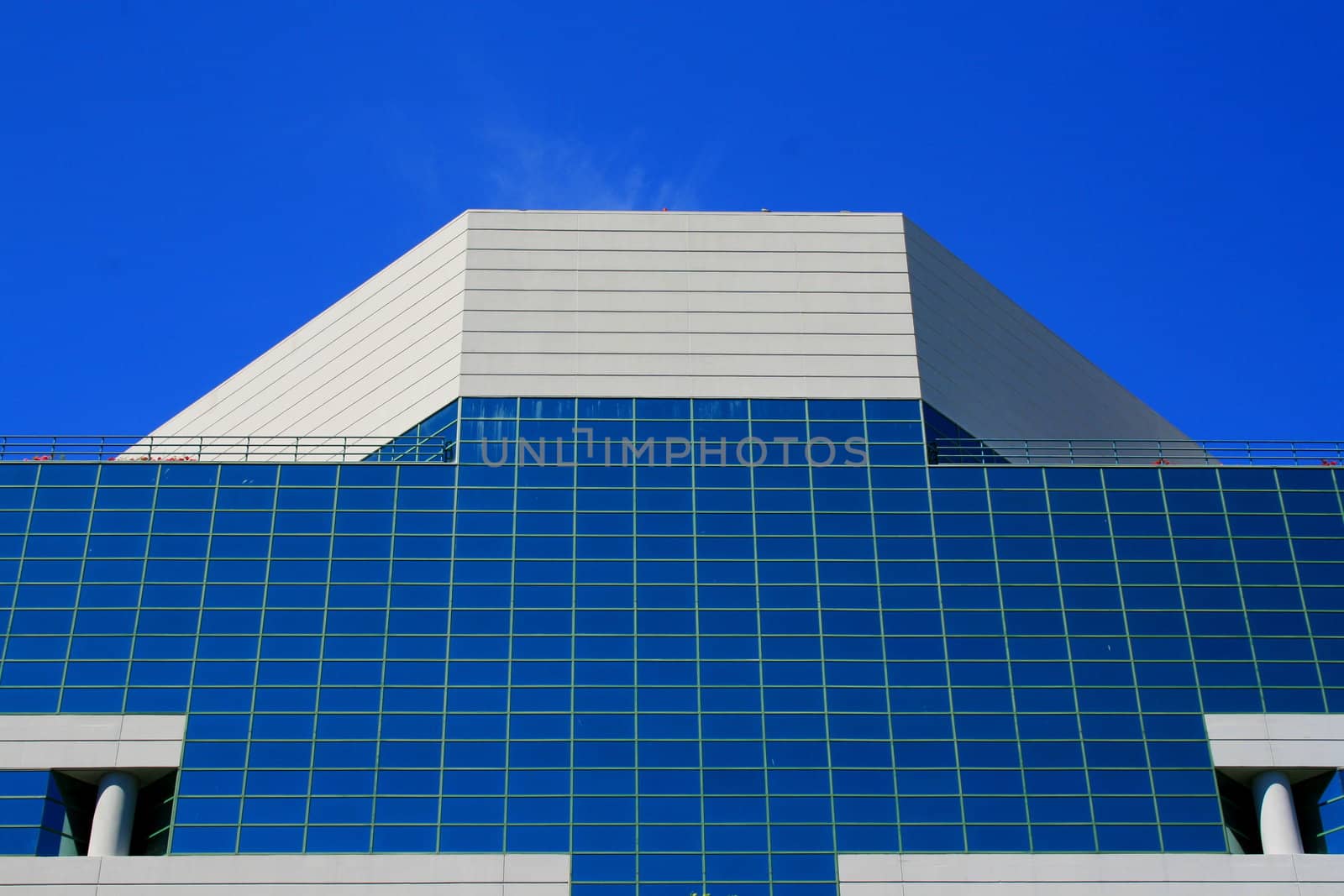 Close up of a modern building.
