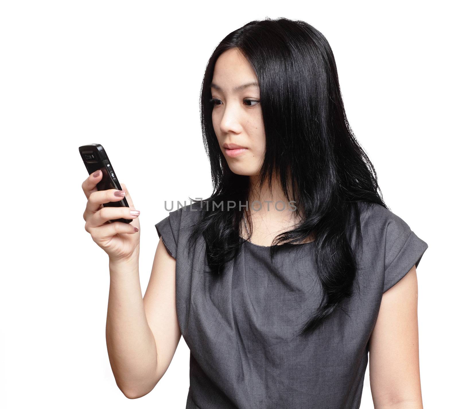 girl sms on mobile phone