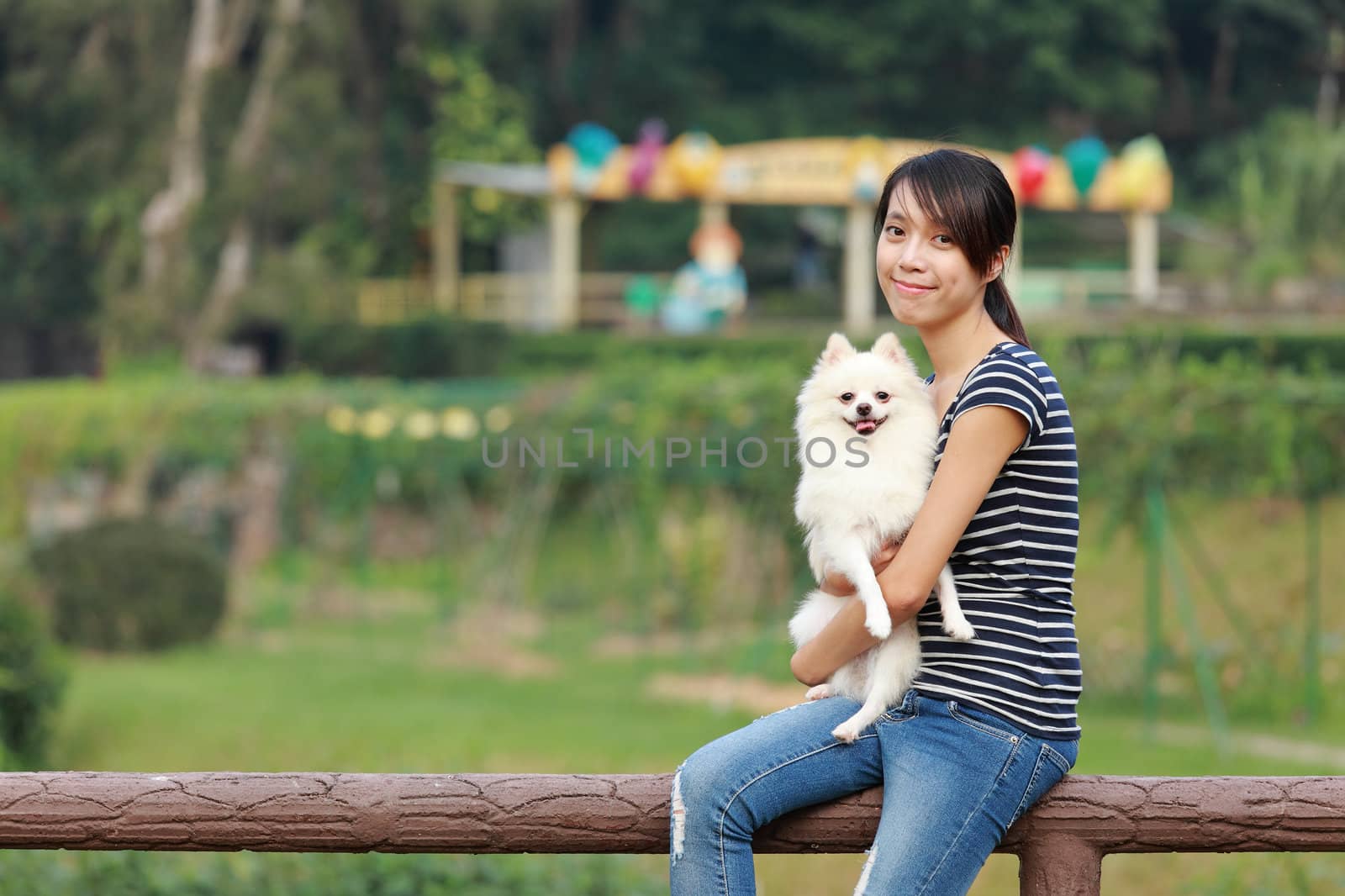 girl with dog by leungchopan