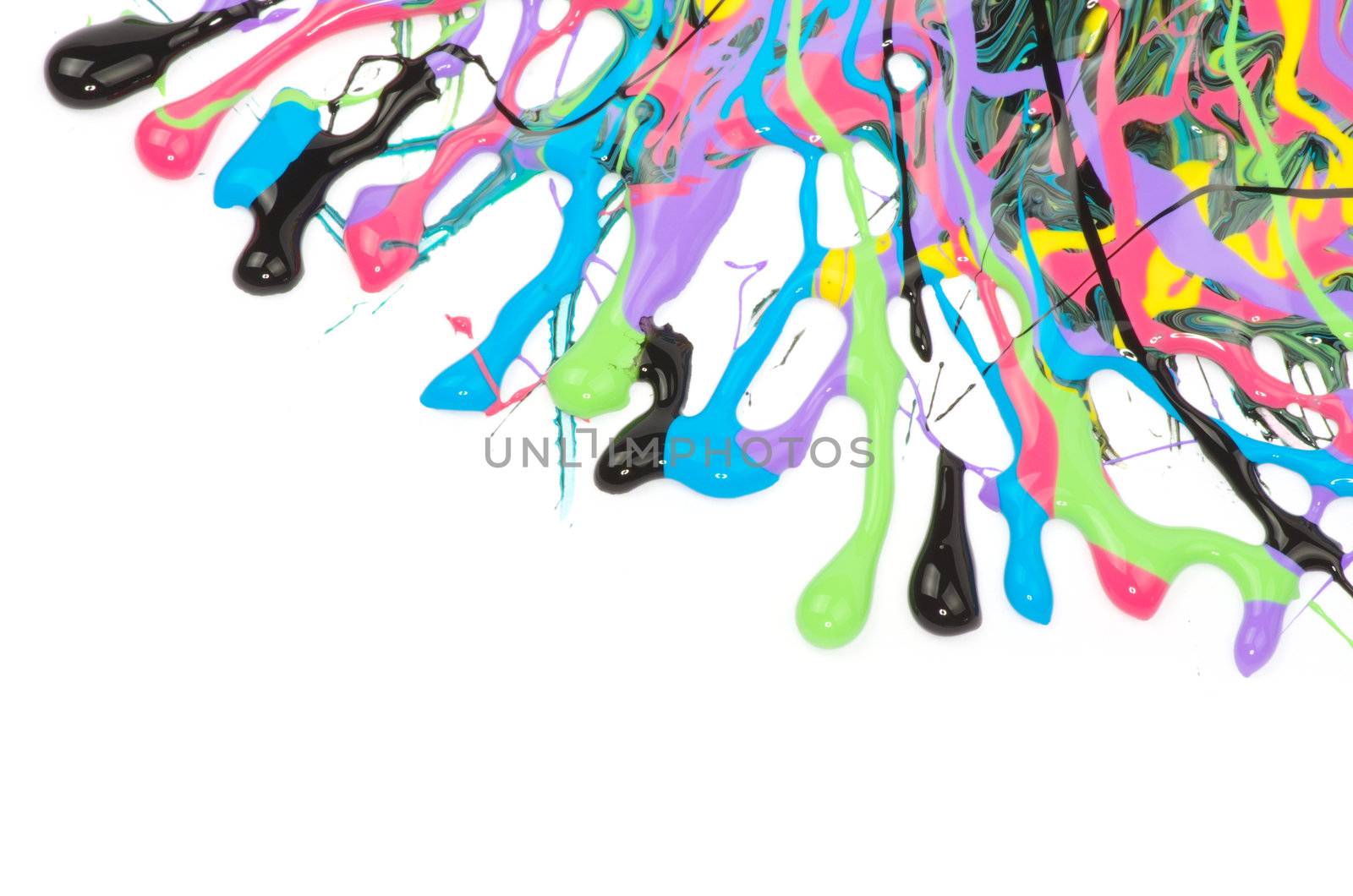 paint dripping isolated on white