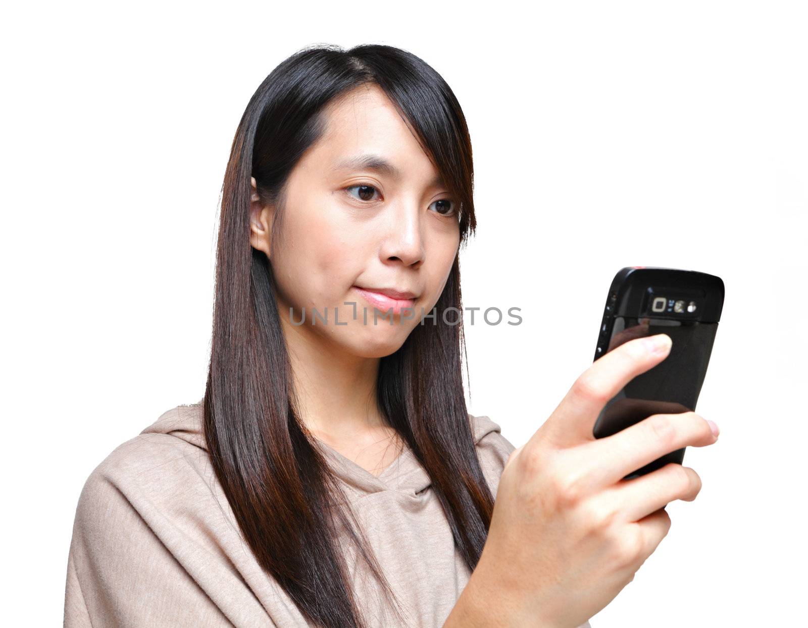 girl sms on mobile phone