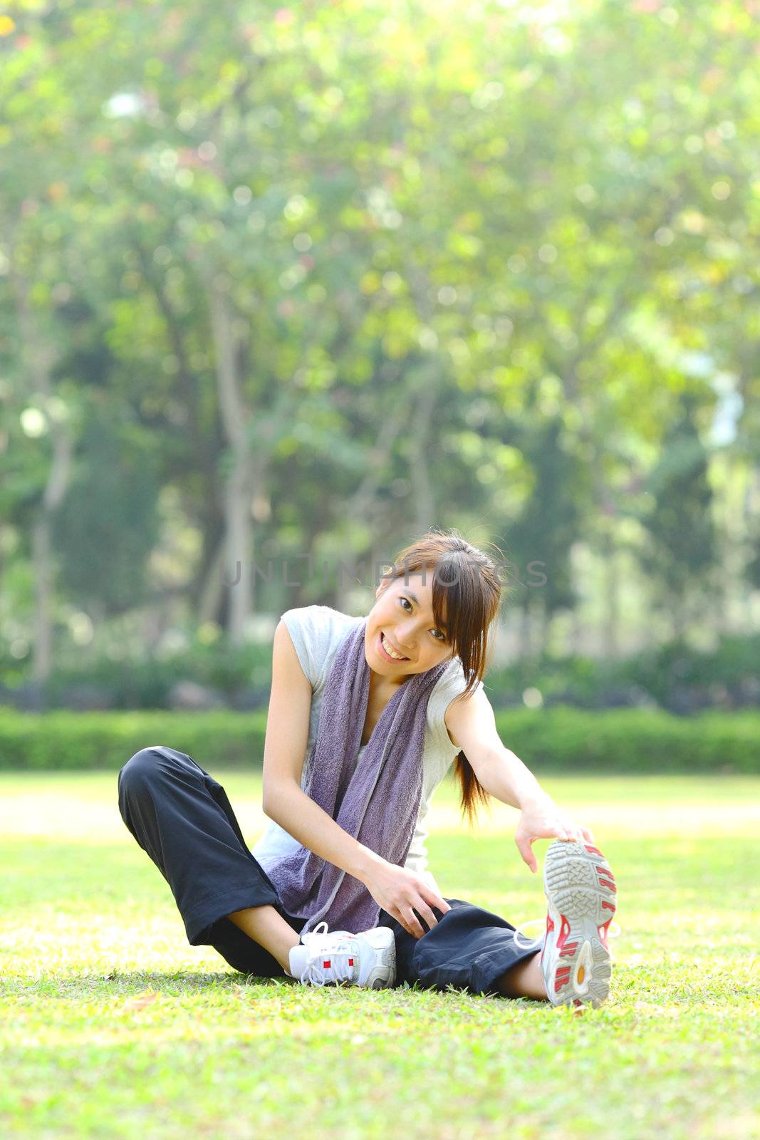 woman doing stretching exercise