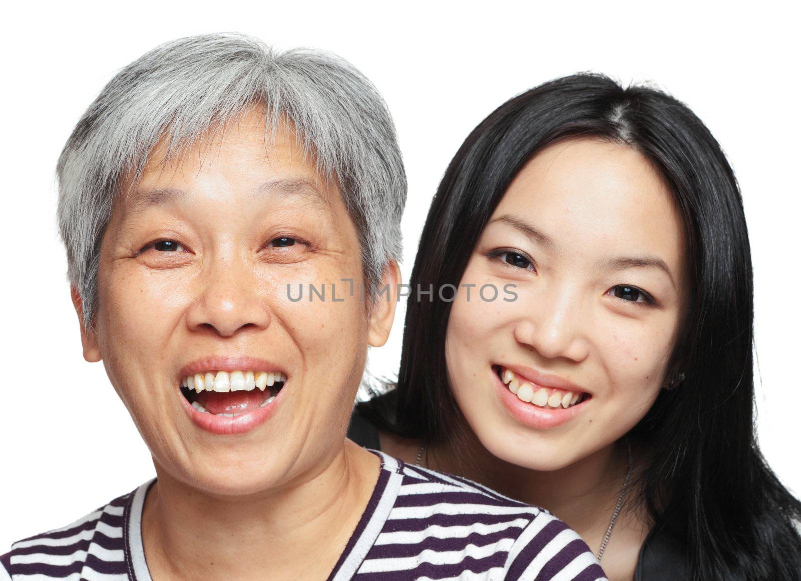 smile mother and daughter