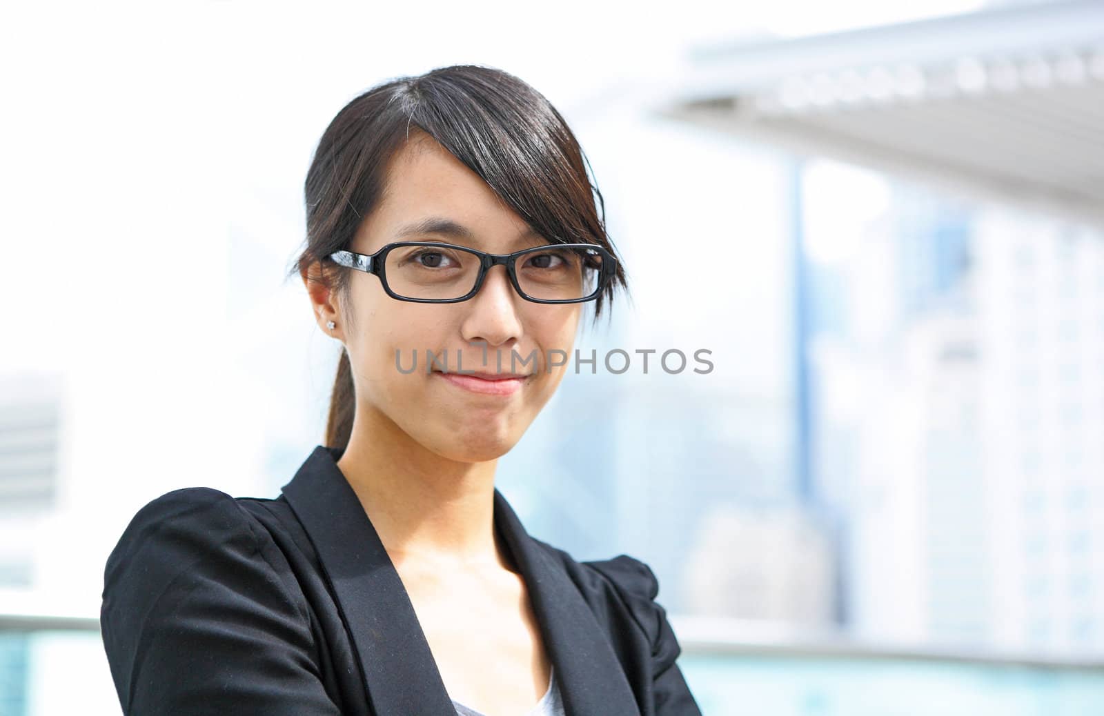 Portrait of happy young business woman