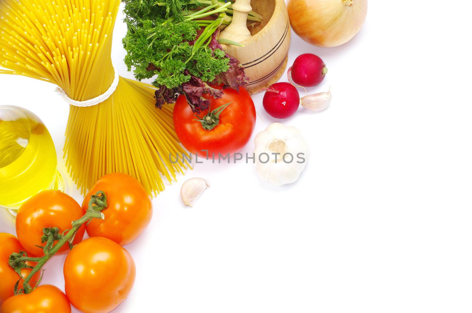 food ingredients isolated on white background